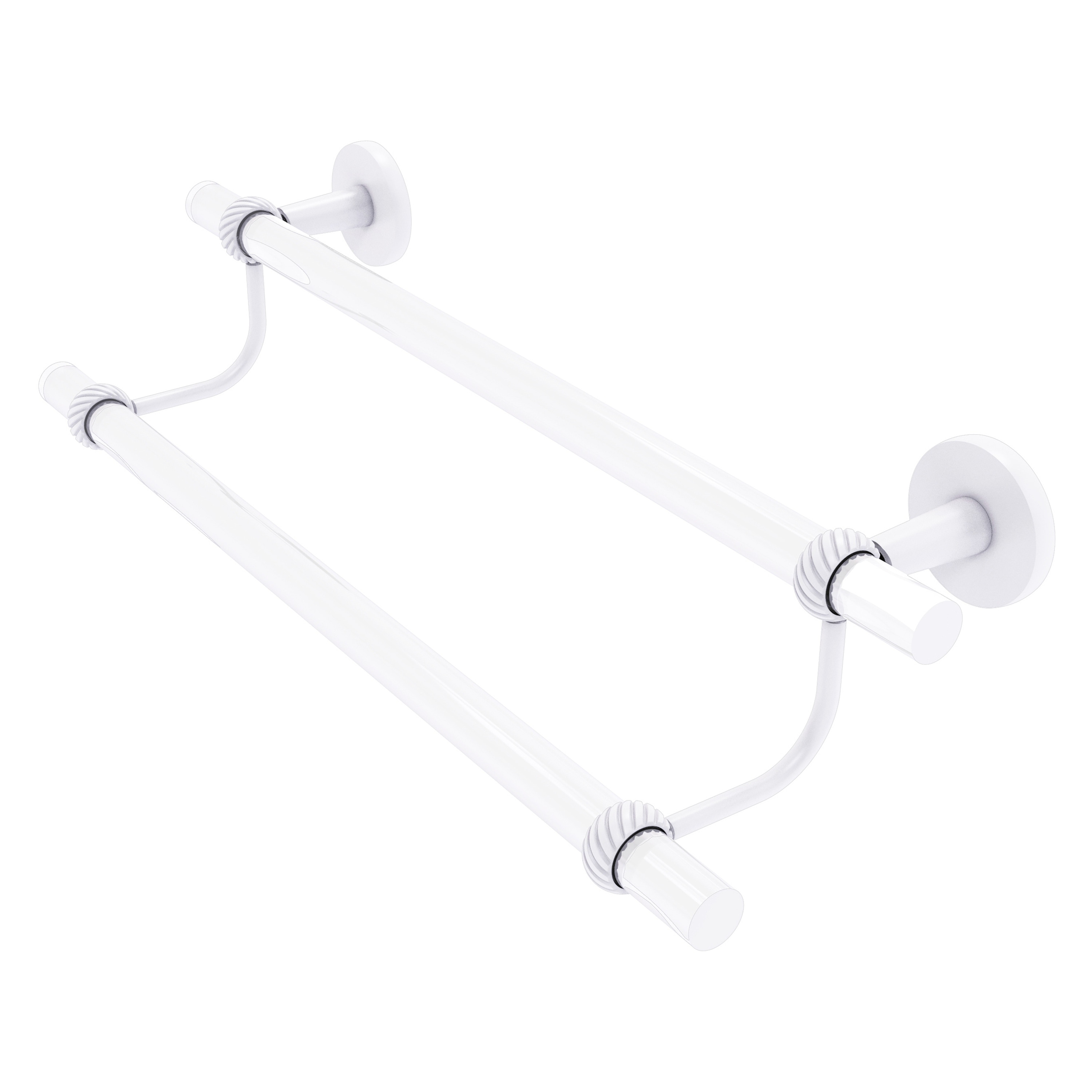 Allied Brass CV-72T-36-WHM Clearview 36-in double Matte White Wall mount Double Towel Bar