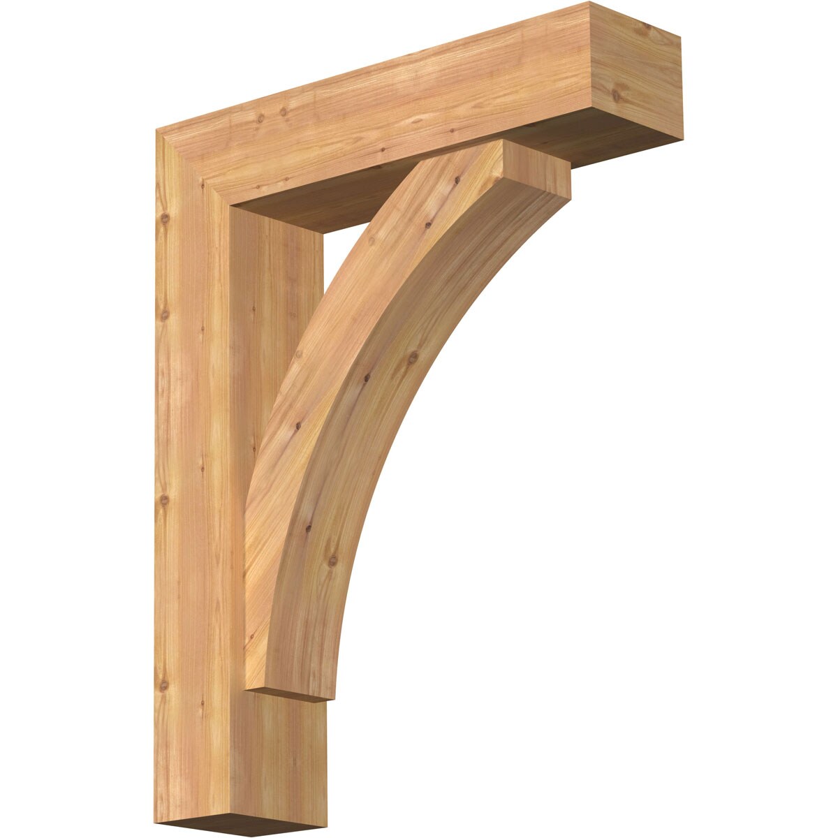 Ekena Millwork 1463988 Thorton Block Smooth Bracket with Offset Brace Western Red Cedar Wood Standard Bracket