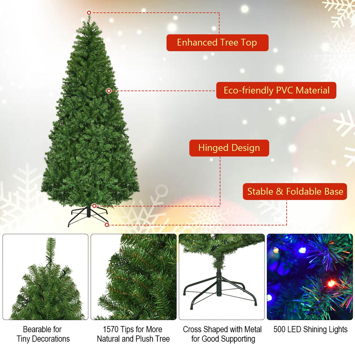 Costway CM20680 Artificial-Christmas-Trees - View #2