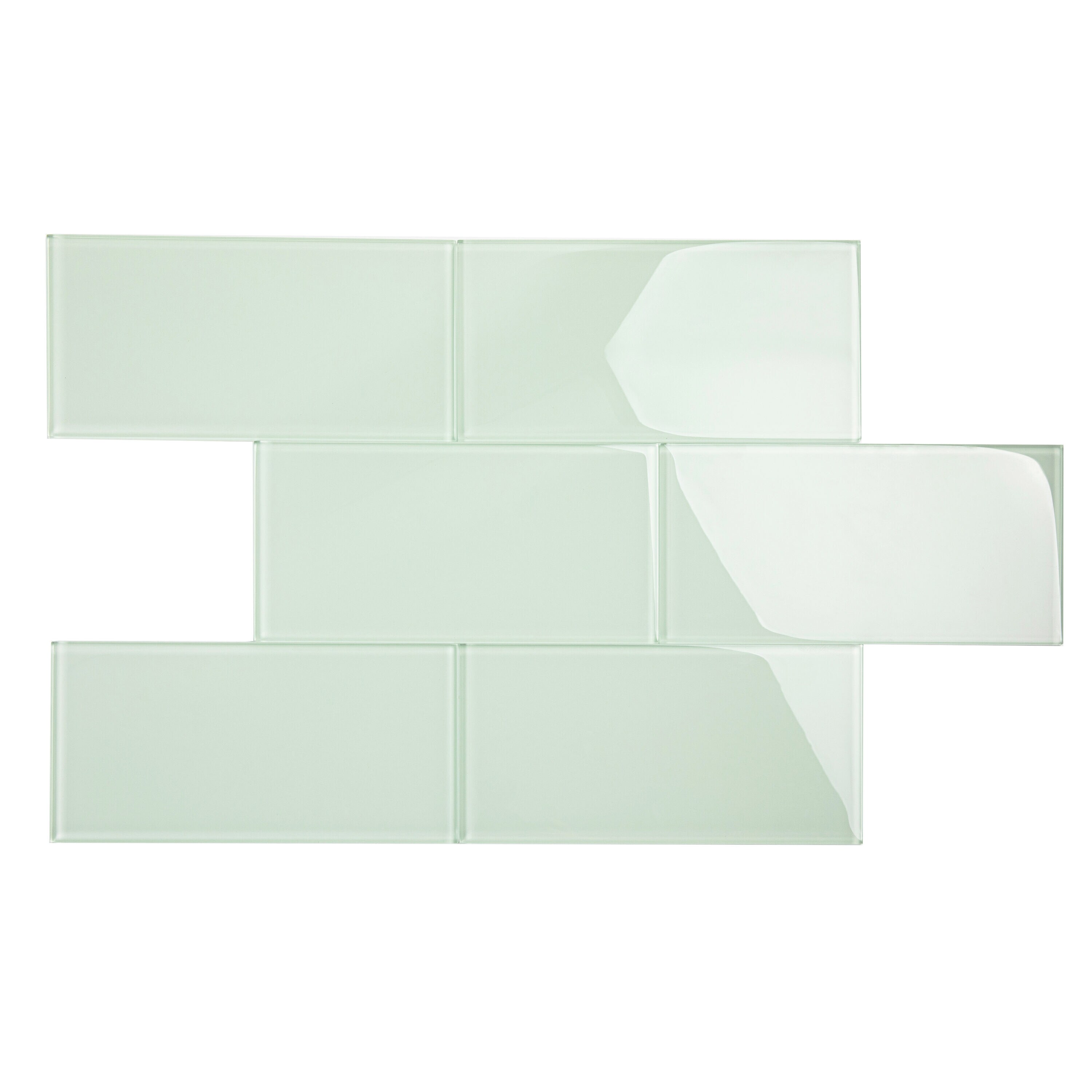 Giorbello Classic Premium Winter Sage 6-in x 12-in Glossy Glass Subway Wall Tile (5-sq. ft/ Carton)