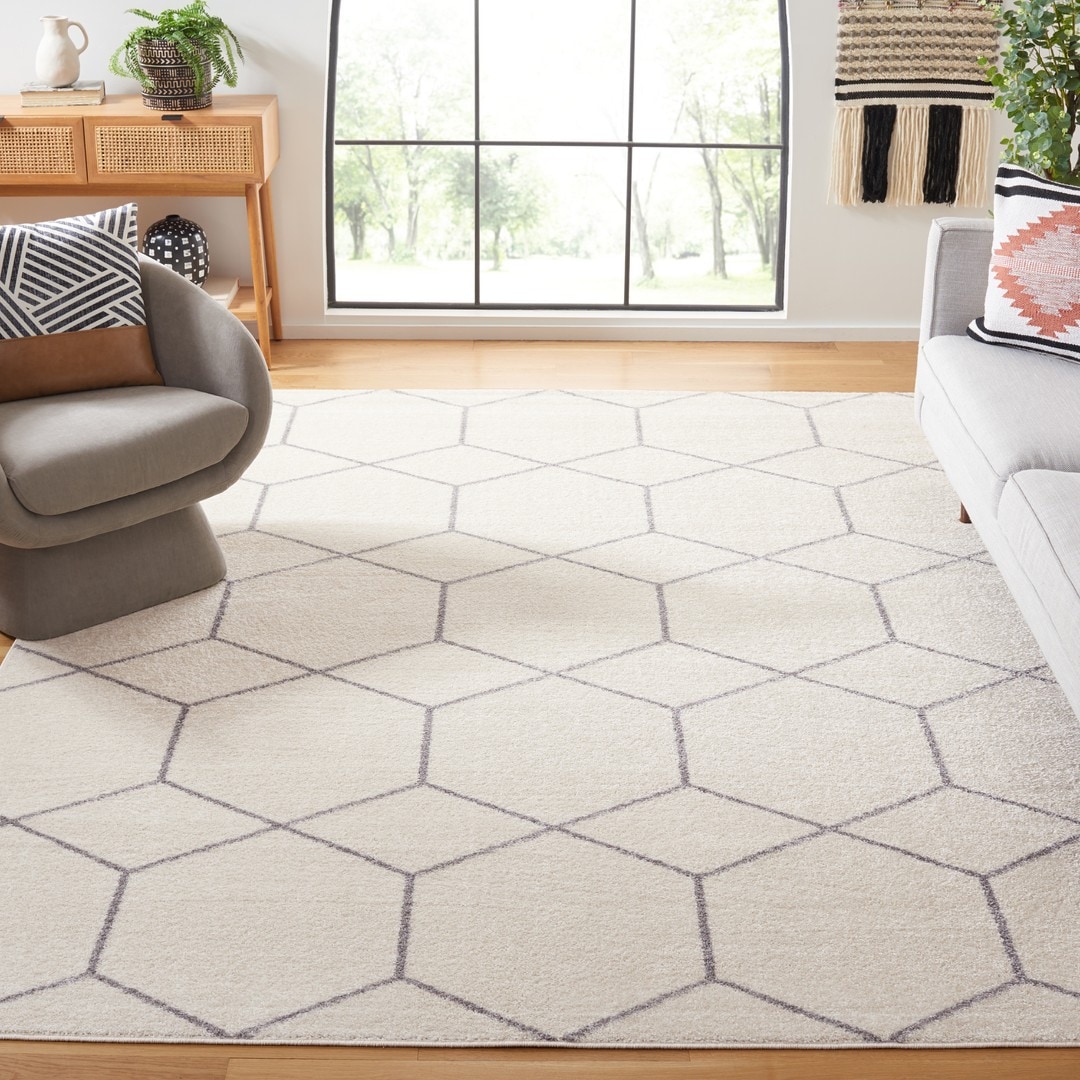 Tulum 608B Ivory/Grey 8 x 10 Rectangular Area rug