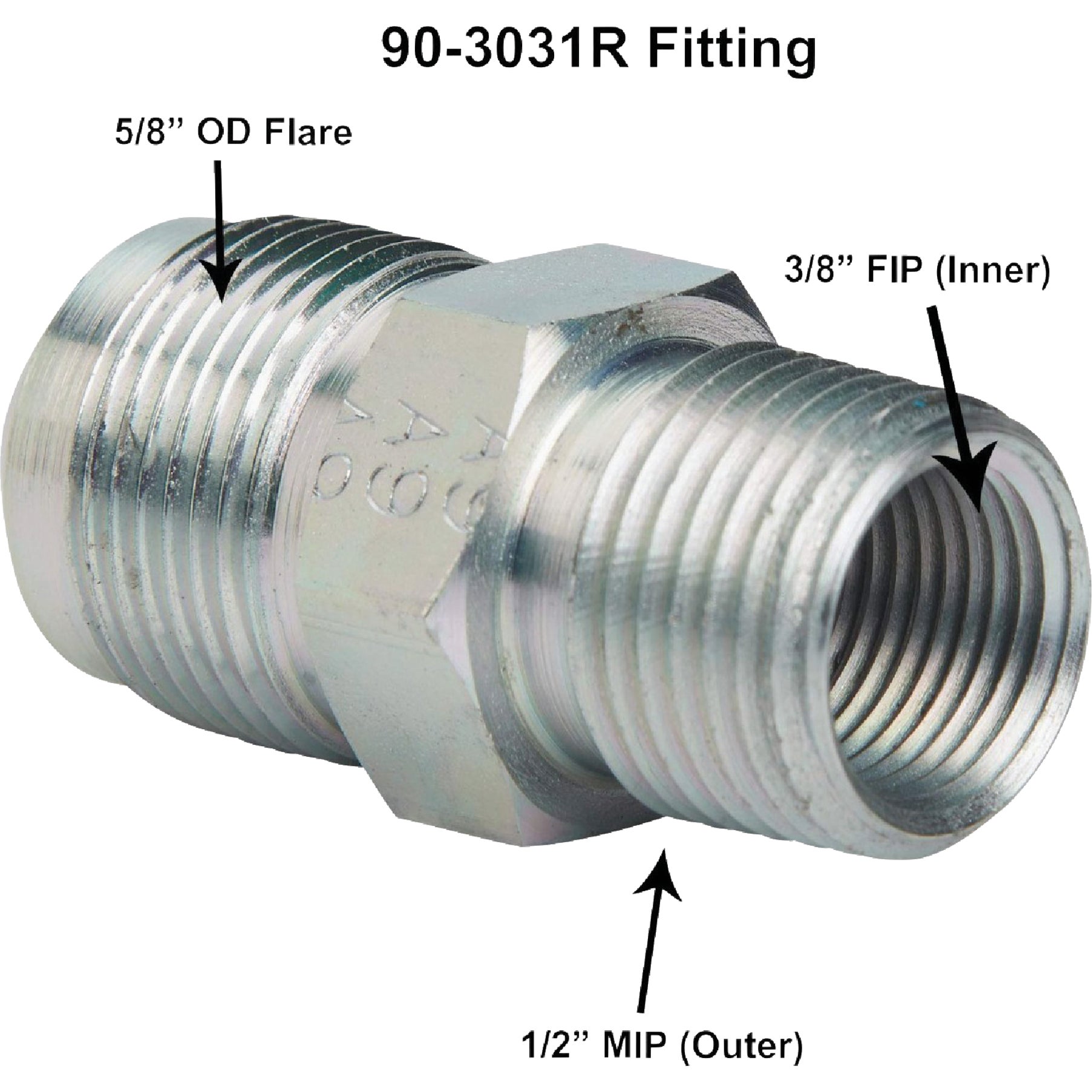 BrassCraft  PSSC-63 5/8 in. OD x 1/2 in. MIP Flare Steel Gas Range Adapter