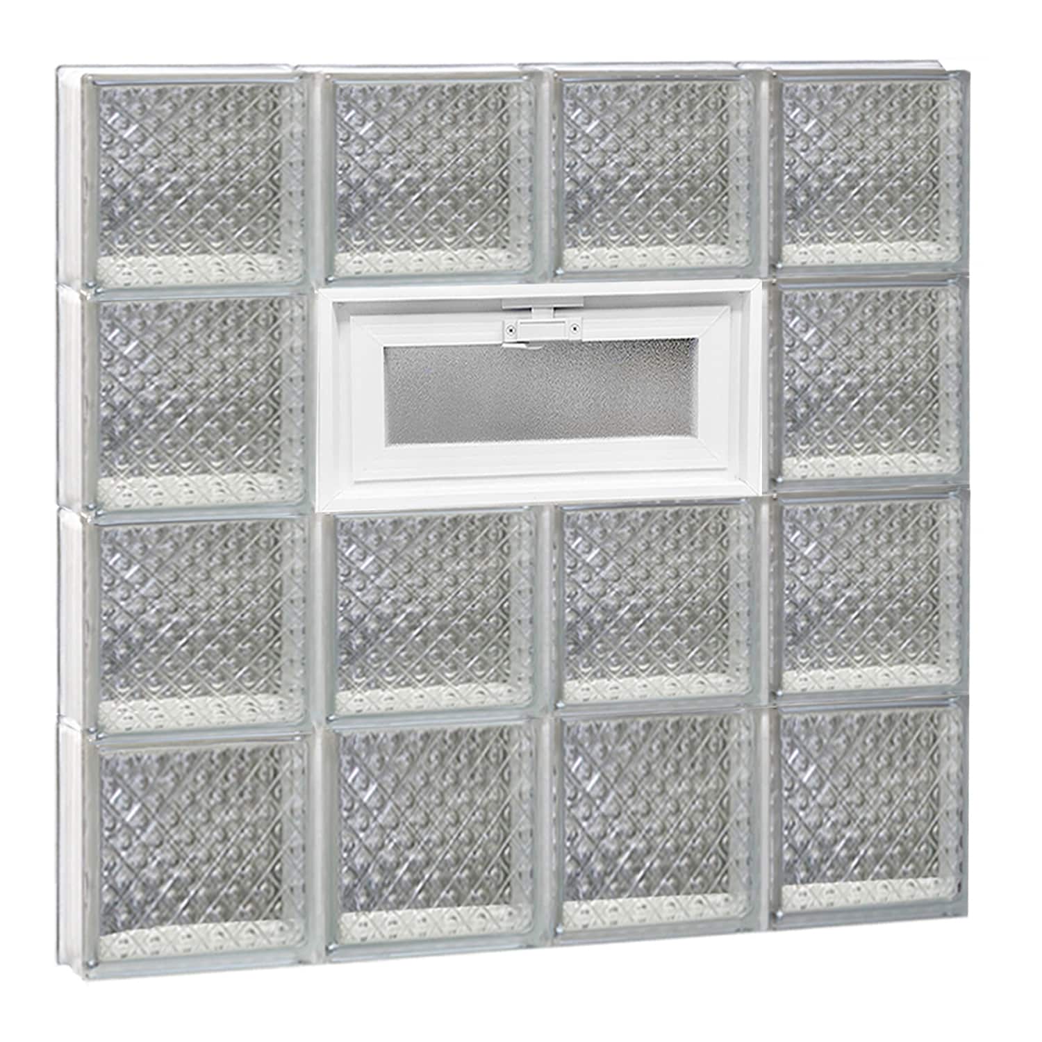 REDI2SET V3232DP Diamond Glass 31-in x 31-in Frameless Replacement Vented Glass Block Window