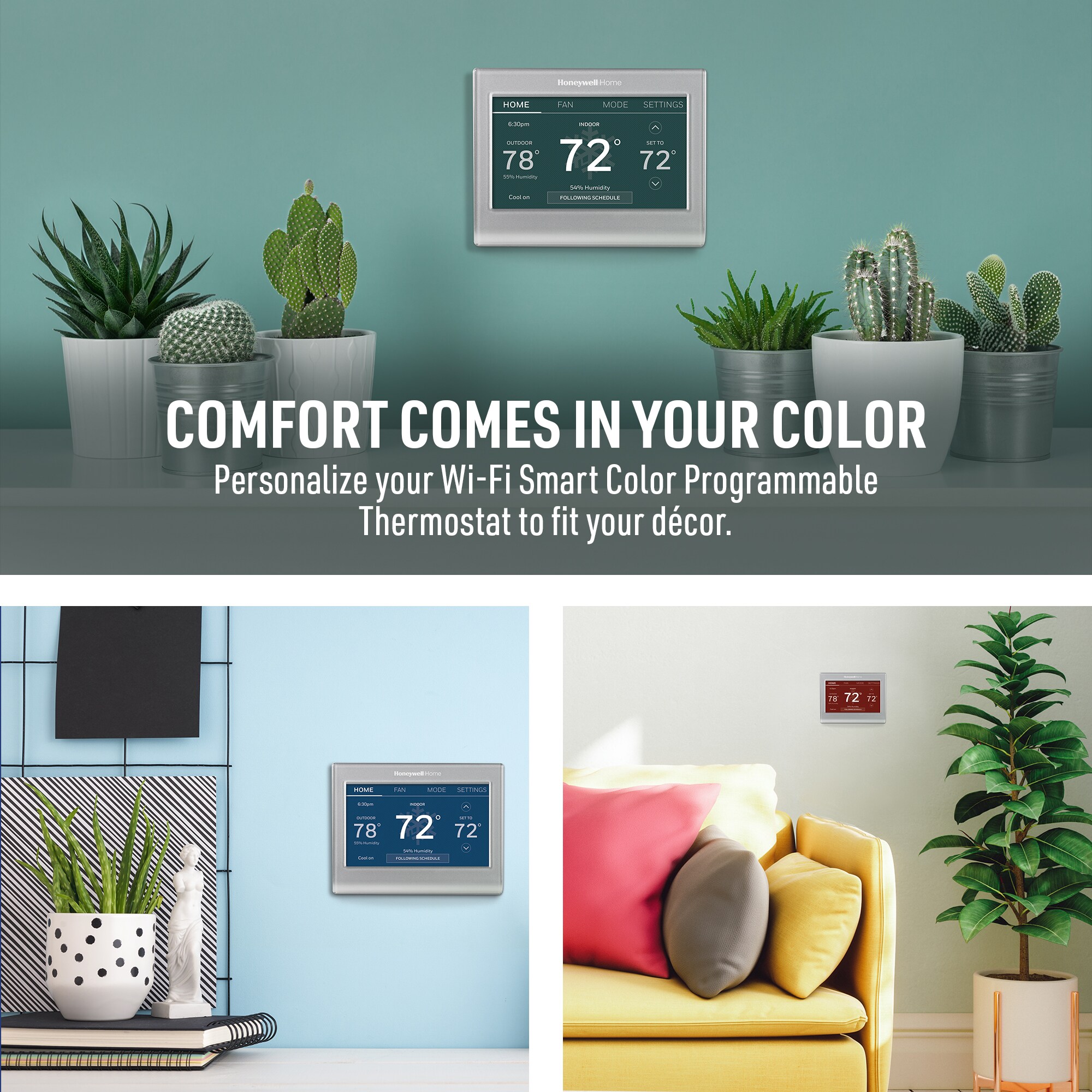 Honeywell Home Silver Thermostat with Wi-Fi Compatibility