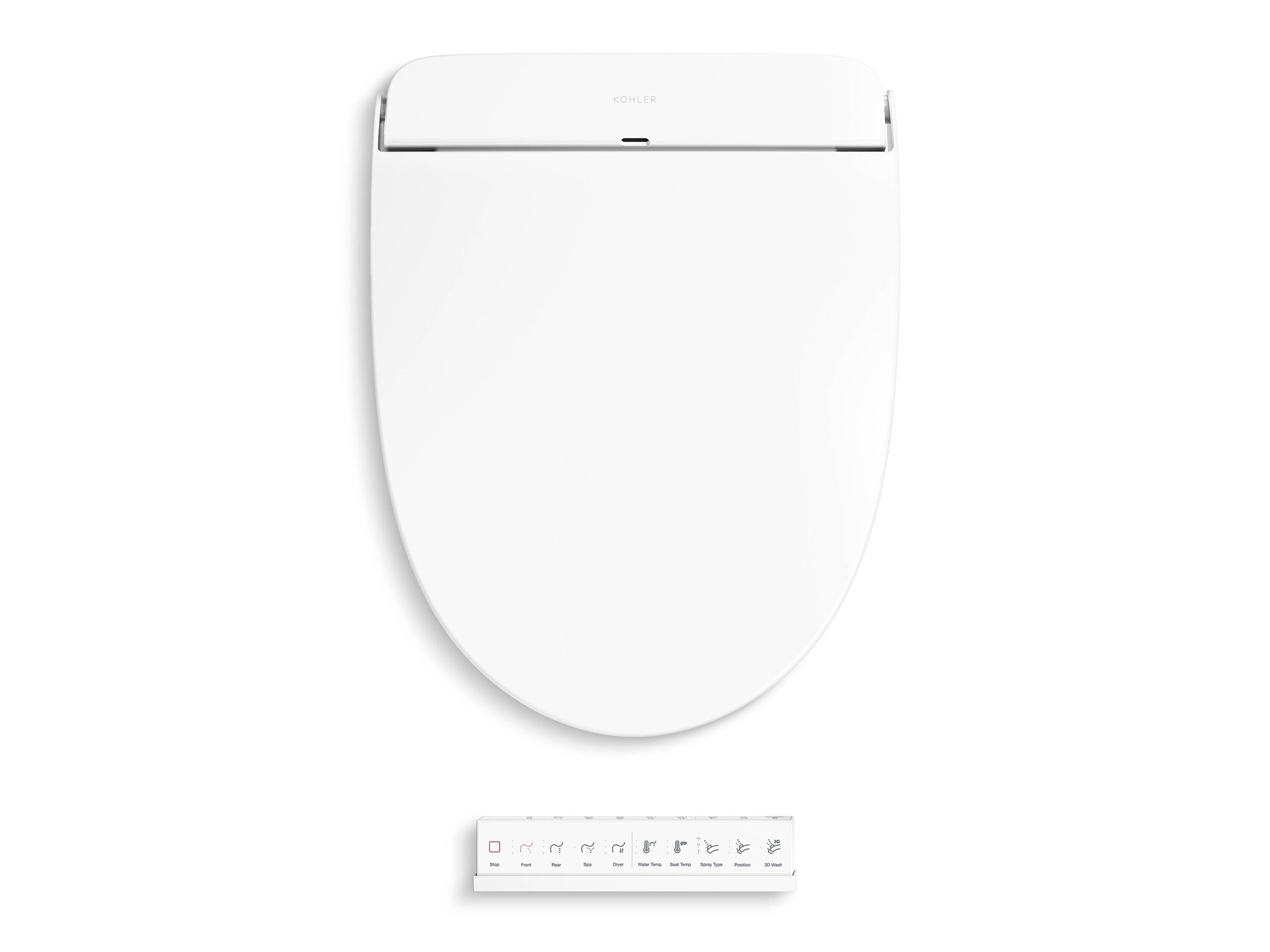 White Round Heated Bidet Toilet Seat with Remote Control