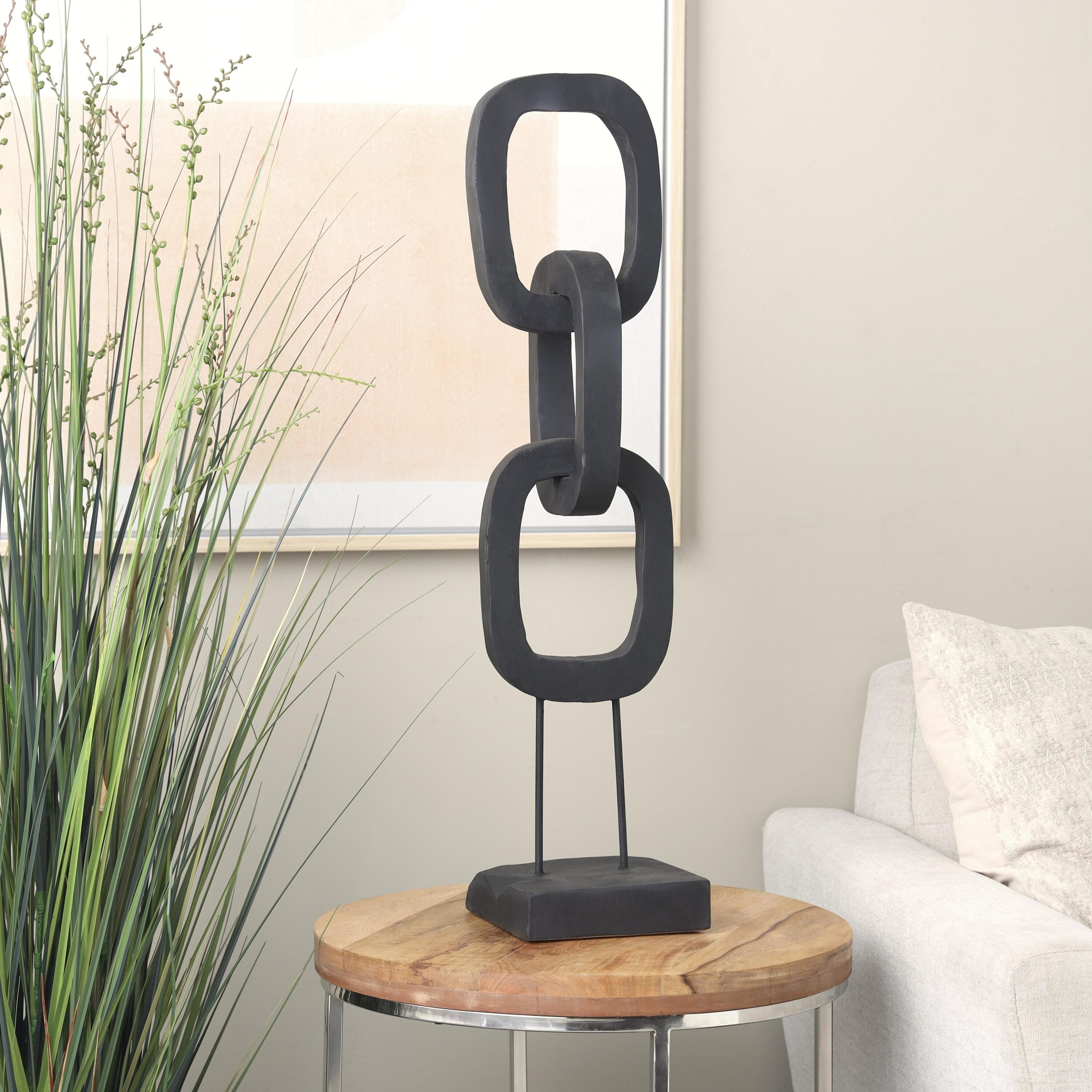 Grayson Lane 822488 Black Wood Modern Sculpture