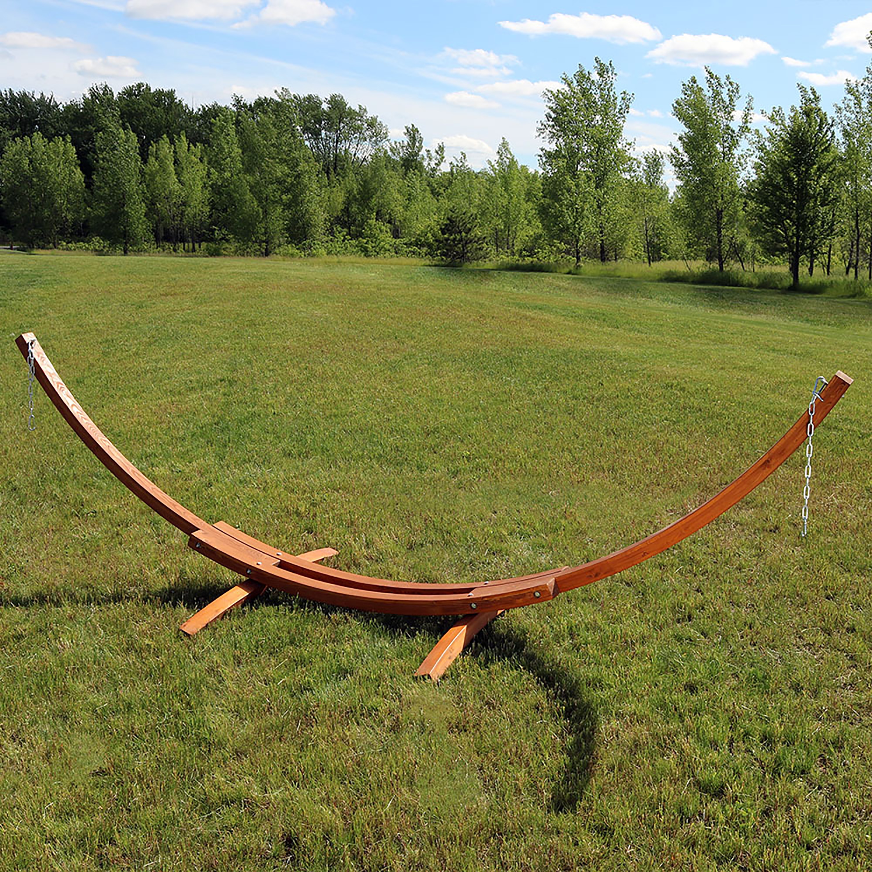 Sunnydaze Decor WSN-WHS13 12-ft 8-in L Wood Hammock Stand
