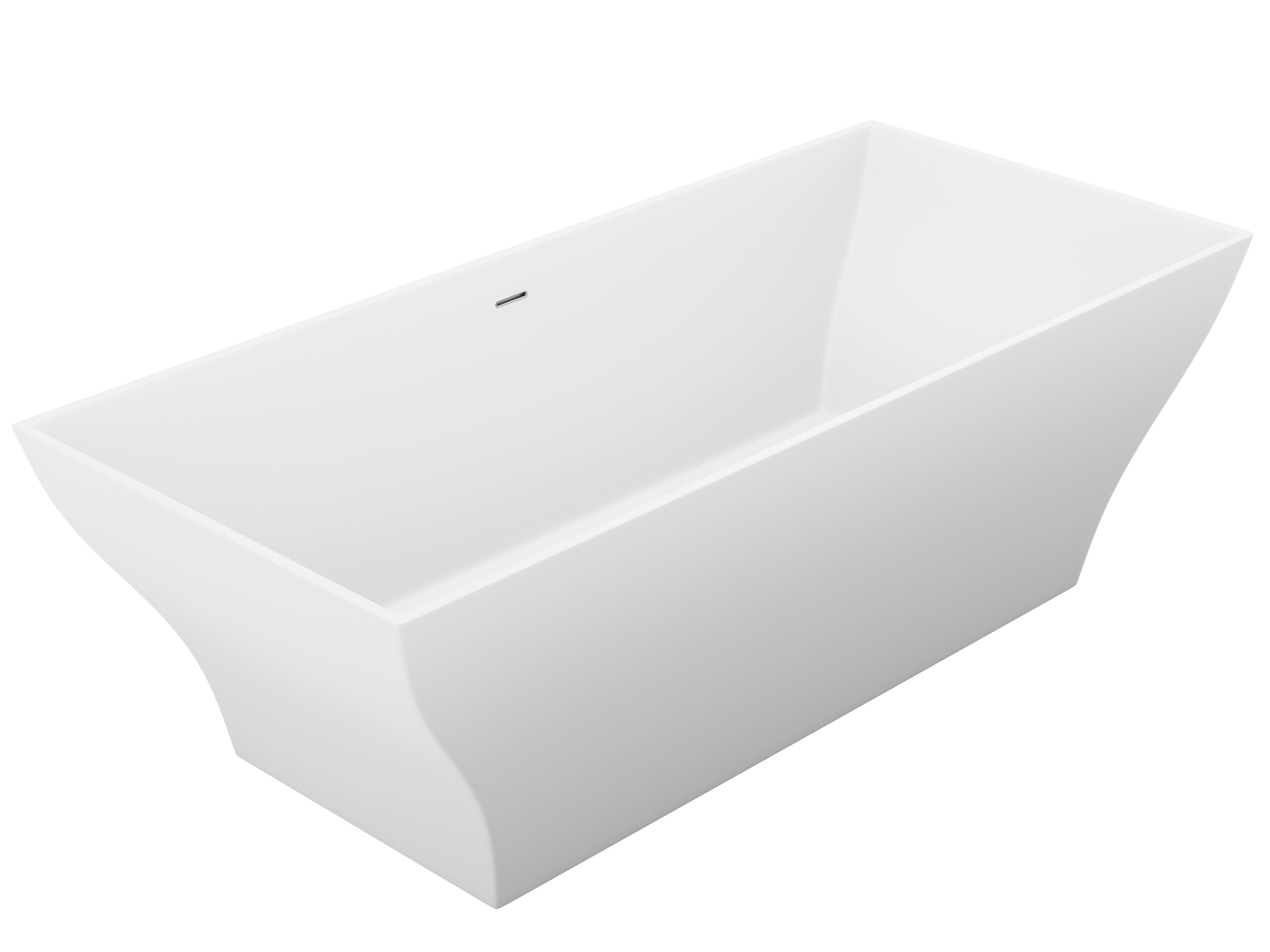 ANZZI Crema Series 31.5-in X 70.8-in Matte White Solid Surface ...