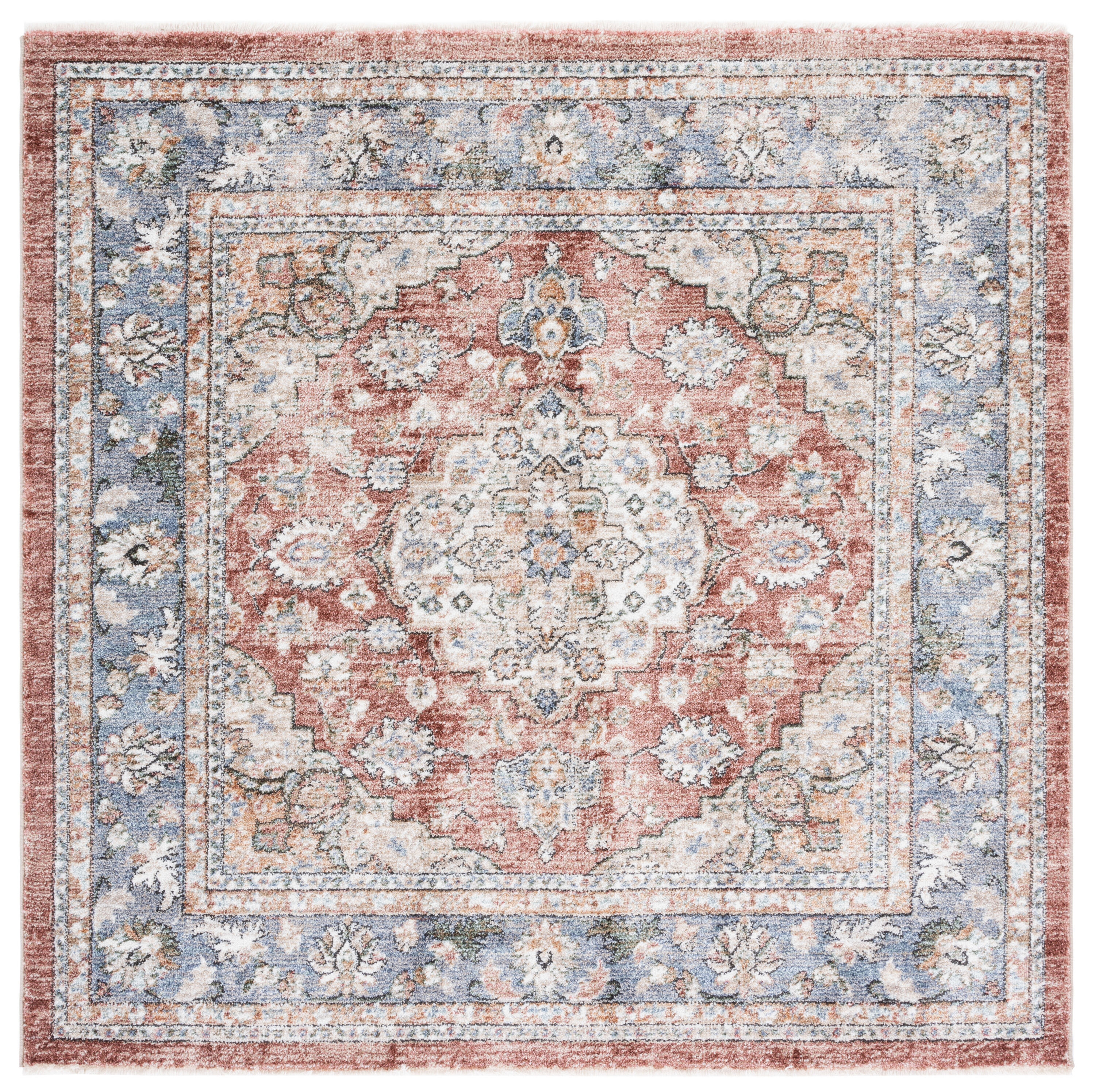 Jasmine 317P Rust/Blue 5 X 5 Area Rug
