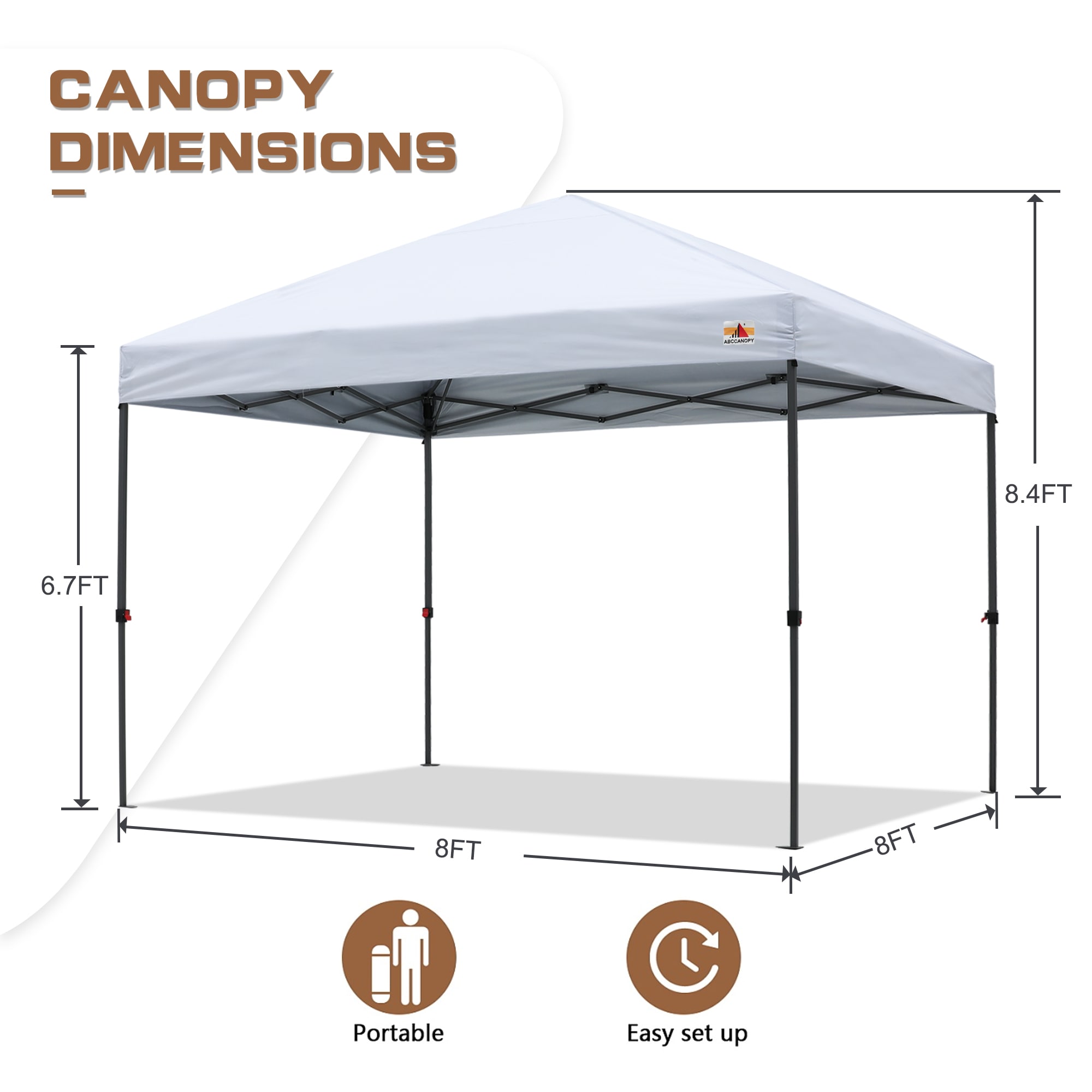 ABCCANOPY 8-ft x 8-ft Square White Pop-up Canopy in the Canopies ...