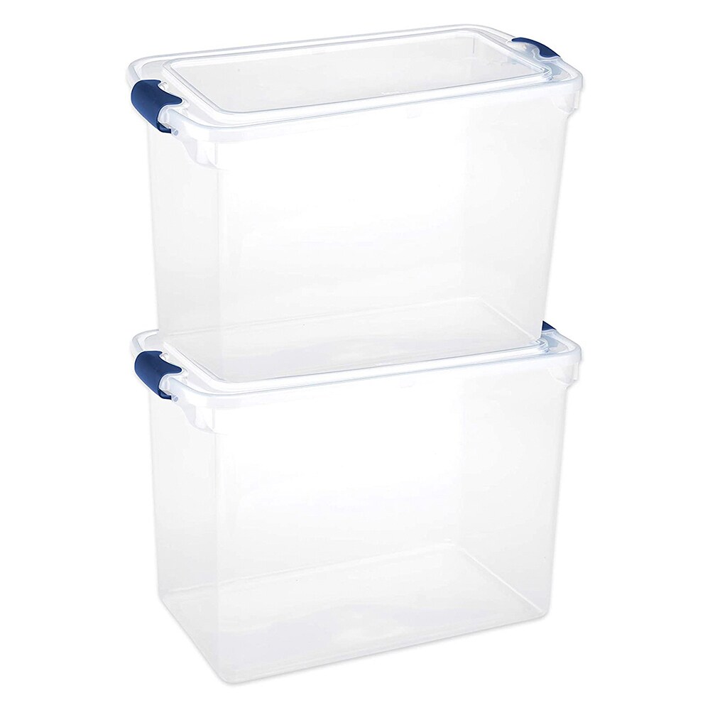 HOMZ 112 Quart Storage Container 2 Pack with 66 Quart Storage