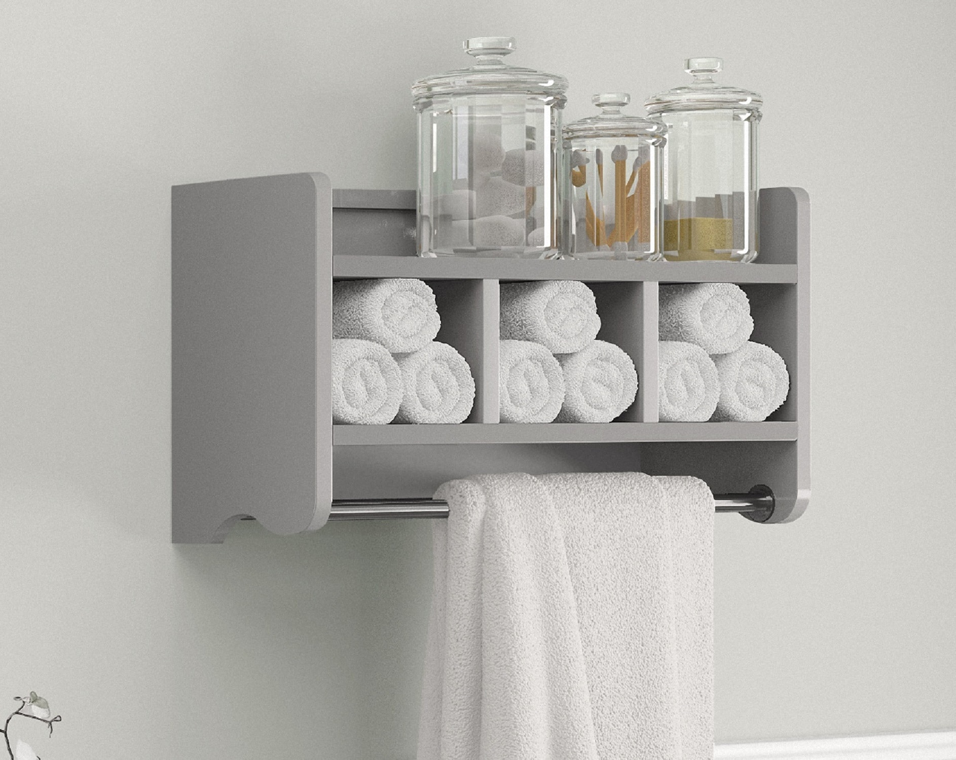 Industrial Pipe Shelving Farmhouse Bathroom Shelves with Towel Bar Towel Rack Over Rustic Wall Wood Shelves 19.7 in.