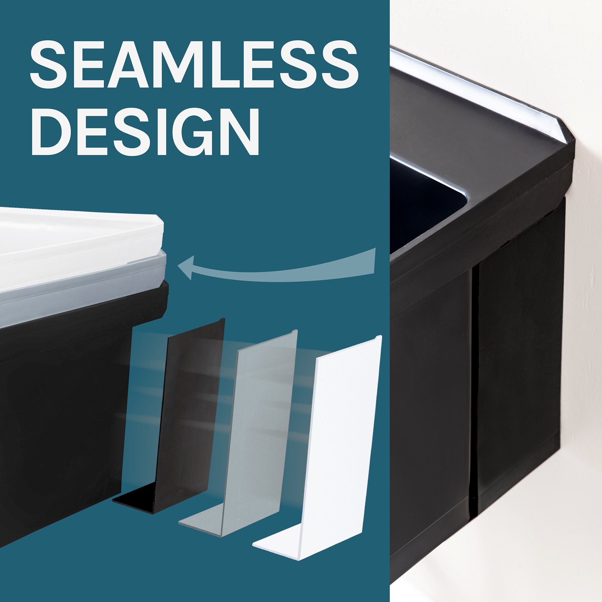 Black Wall Mount Utility Sink with Drain Assembly Kit