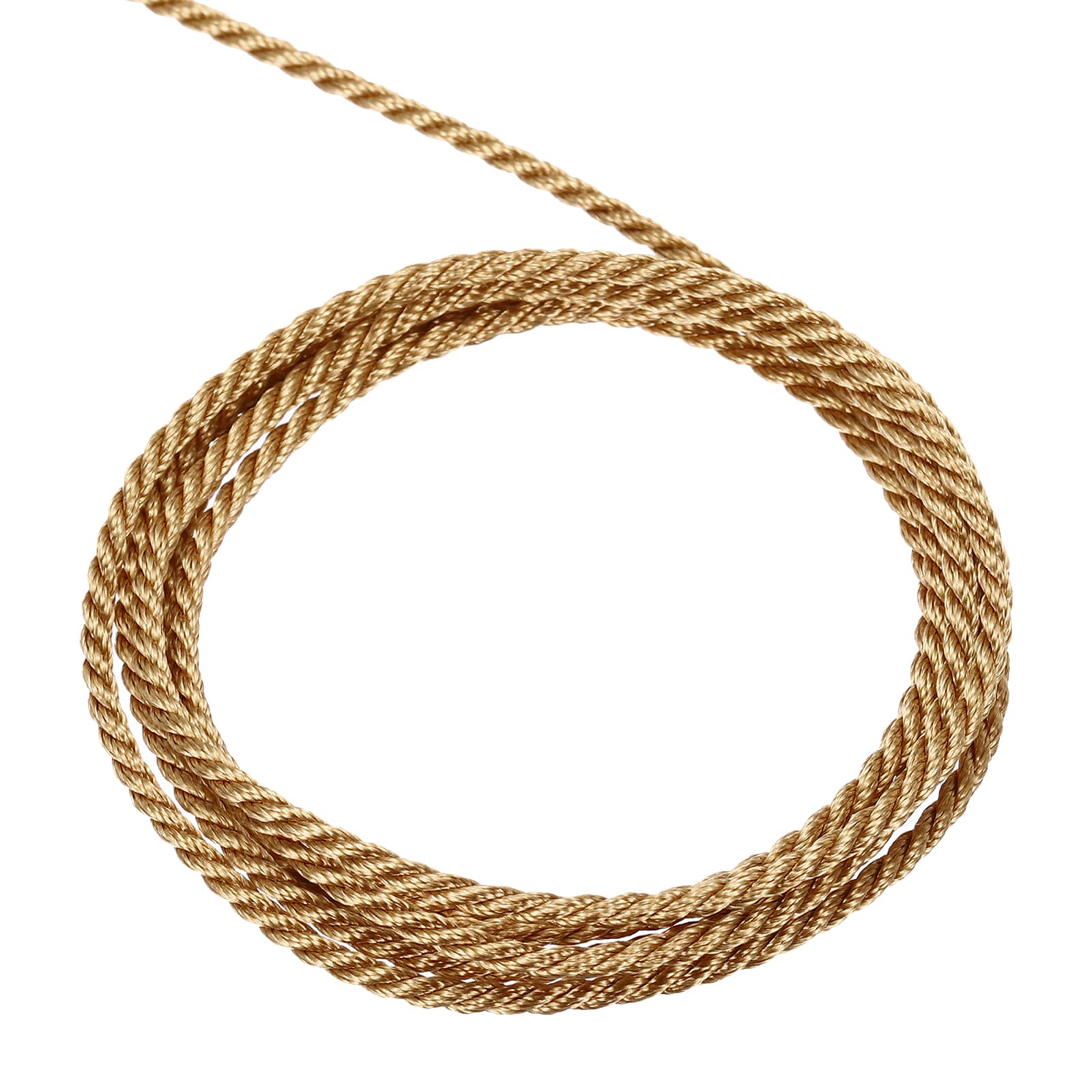 Unique Bargains Twisted Cord Trim 5 Yard 2mm 3-Ply Twine Braided Rope Shiny Thread String for Craft Gift Bag Curtain Christmas Decor Deep Gold - 5m #S26041701UX1428