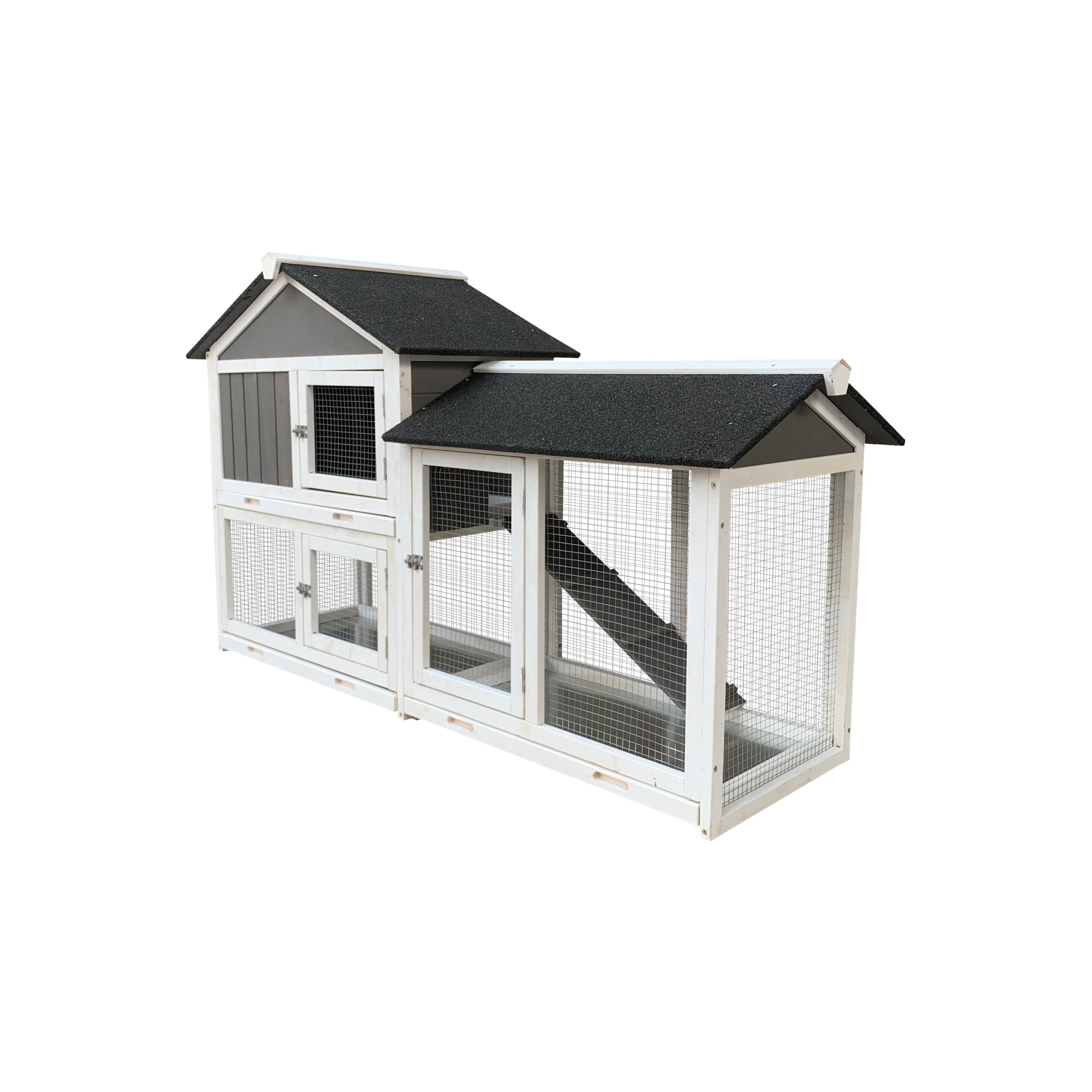 LIVIZA Gray Wood Rabbit Hutch in the Chicken Coops & Rabbit Hutches ...