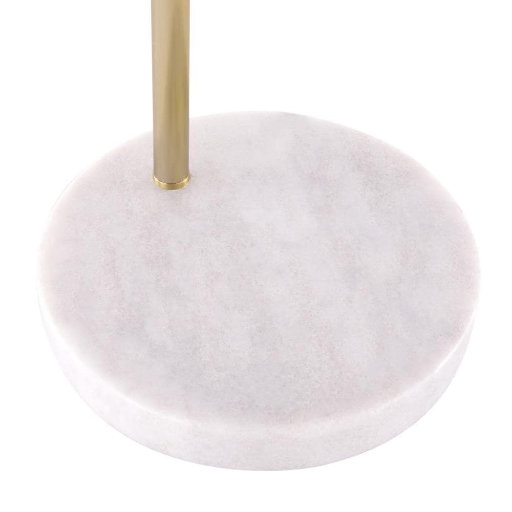 LumiSource Marcel 19.25-in White Marble, Gold Metal, Blue Glass Swing ...