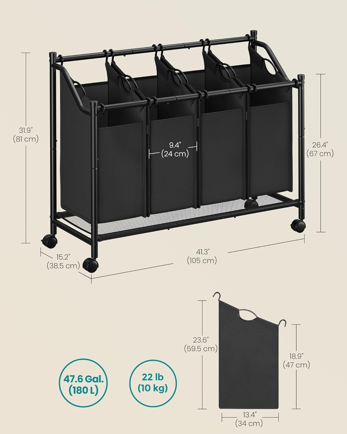SONGMICS HOME RLS103B01 Hamper-Baskets - View #5