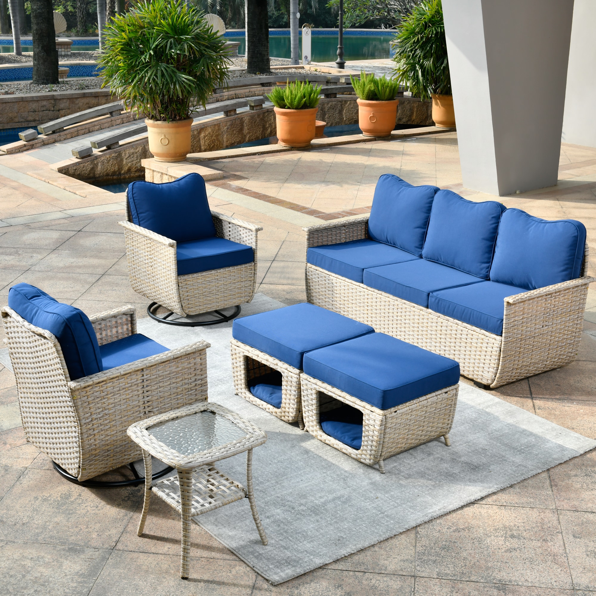 Pouuin SYZCAT7005 Patio-Conversation-Sets - View #2