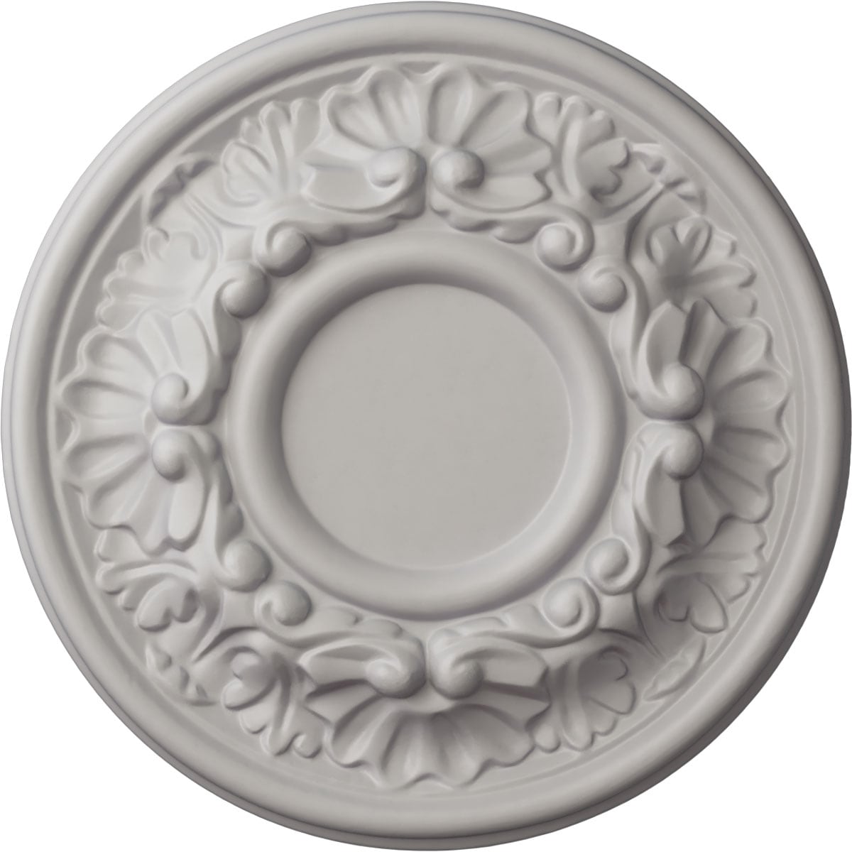 Ekena Millwork CM07ODUWF Odessa 7.5-in W x 7.5-in L Painted Ultra Pure White Polyurethane Whole Ceiling Medallion