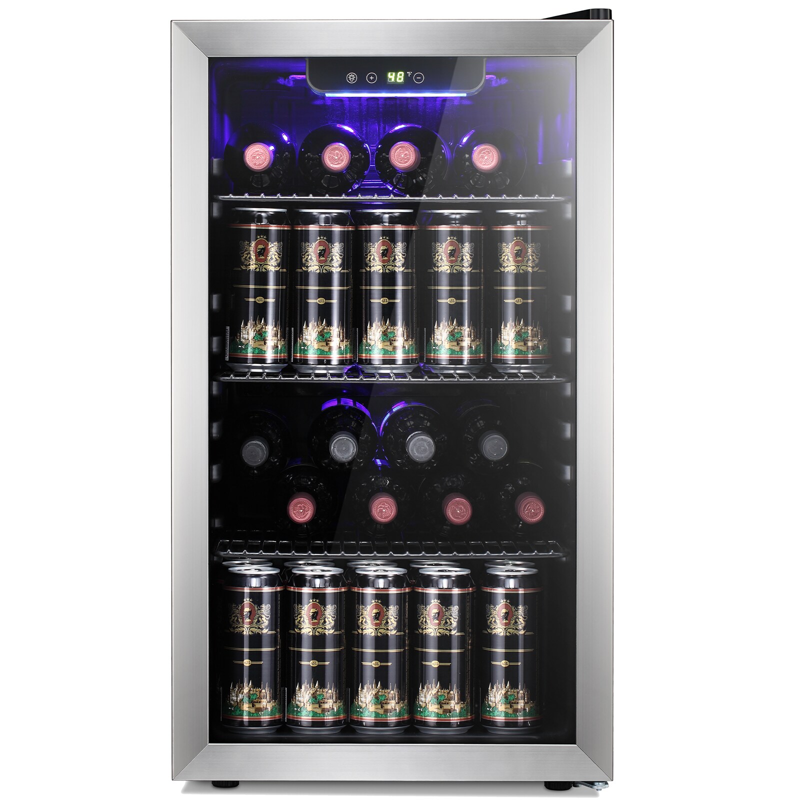 EdgeStar 17.5-in W 80-Can Capacity Stainless Steel Freestanding Beverage  Refrigerator with Glass Door in the Beverage Refrigerators department at