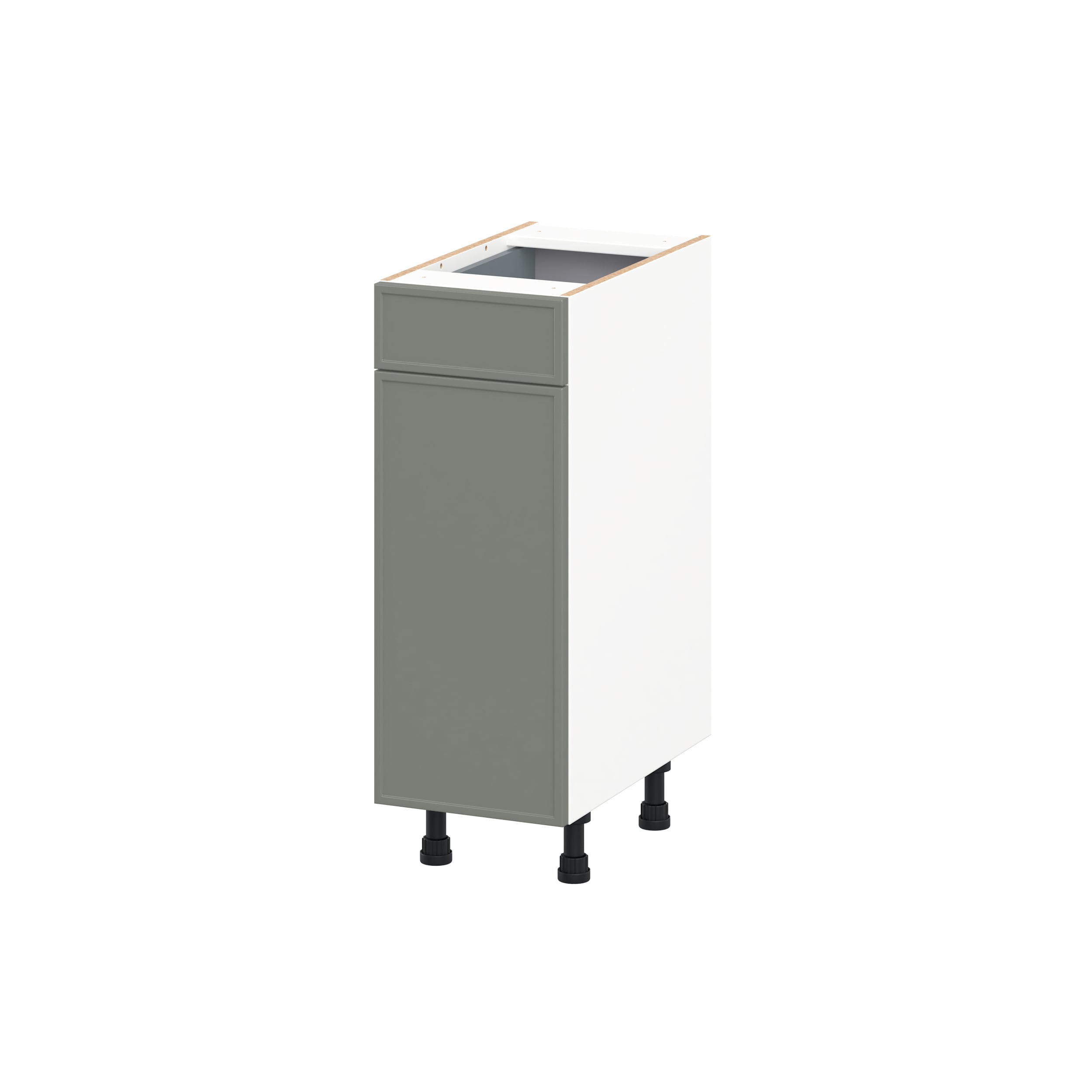 Hugo&Borg Concord 12-in W x 34.5-in H x 21.99-in D Moss Green Painted Base Fully Assembled Cabinet Flat Panel Slim shaker