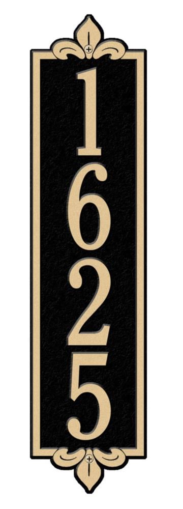 Whitehall 2996BG 25-in H x 6-in W Black/gold Aluminum Address plaque