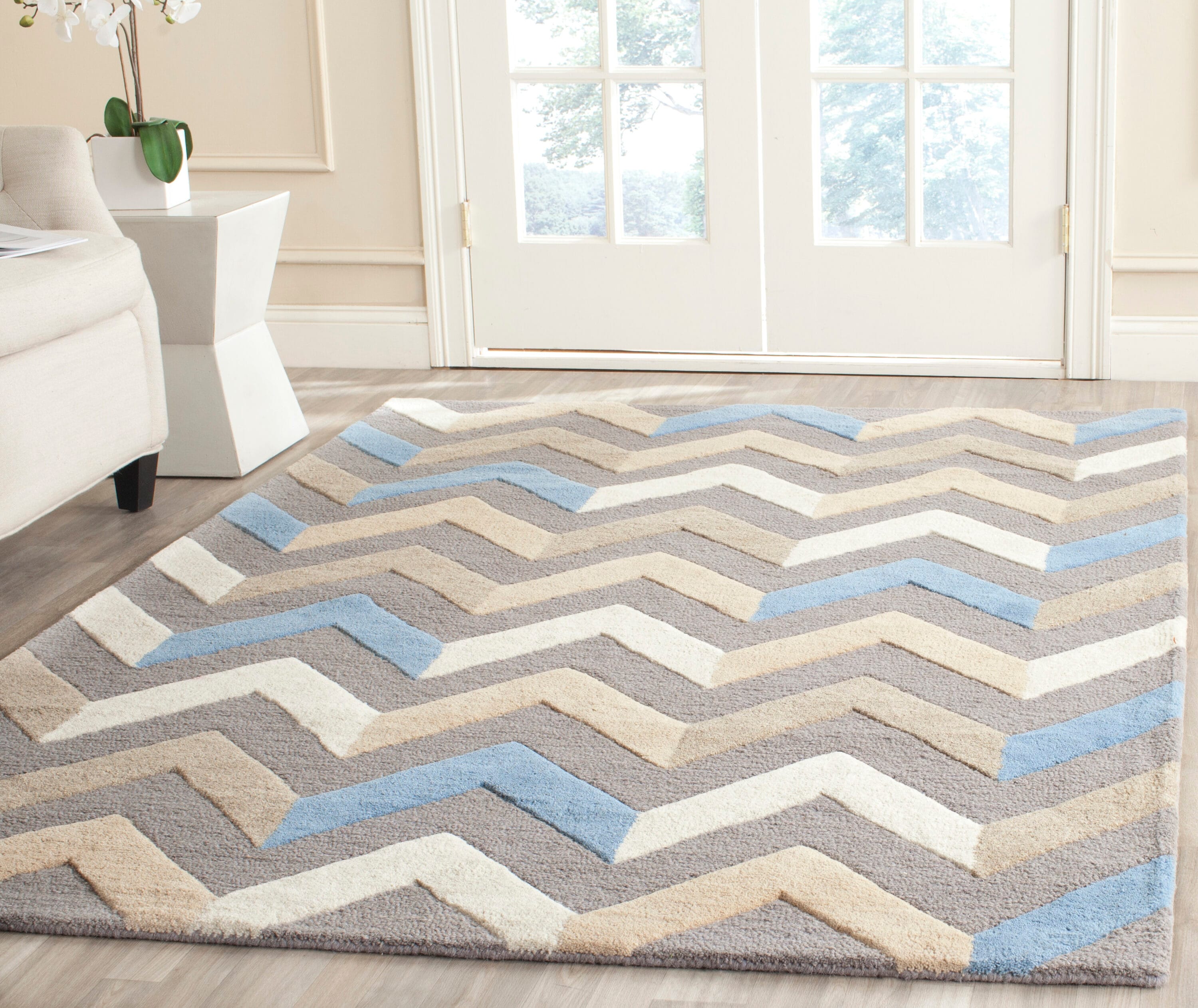  Cambridge 580 Gray/Ivory Contemporary 5ft x 8ft Medium Rectangle Rug