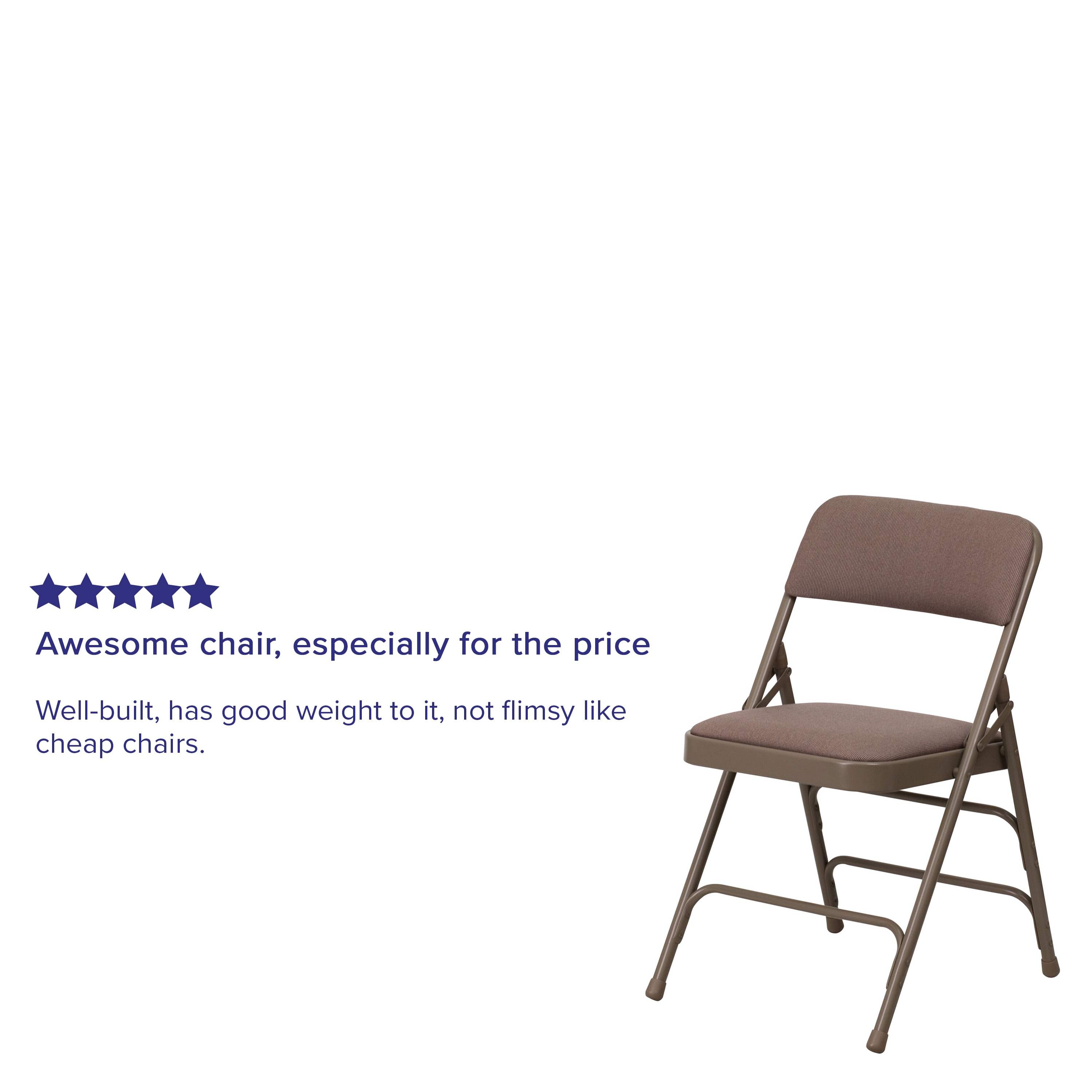 Hercules Curved Triple Braced Beige Fabric Folding Reception Chair