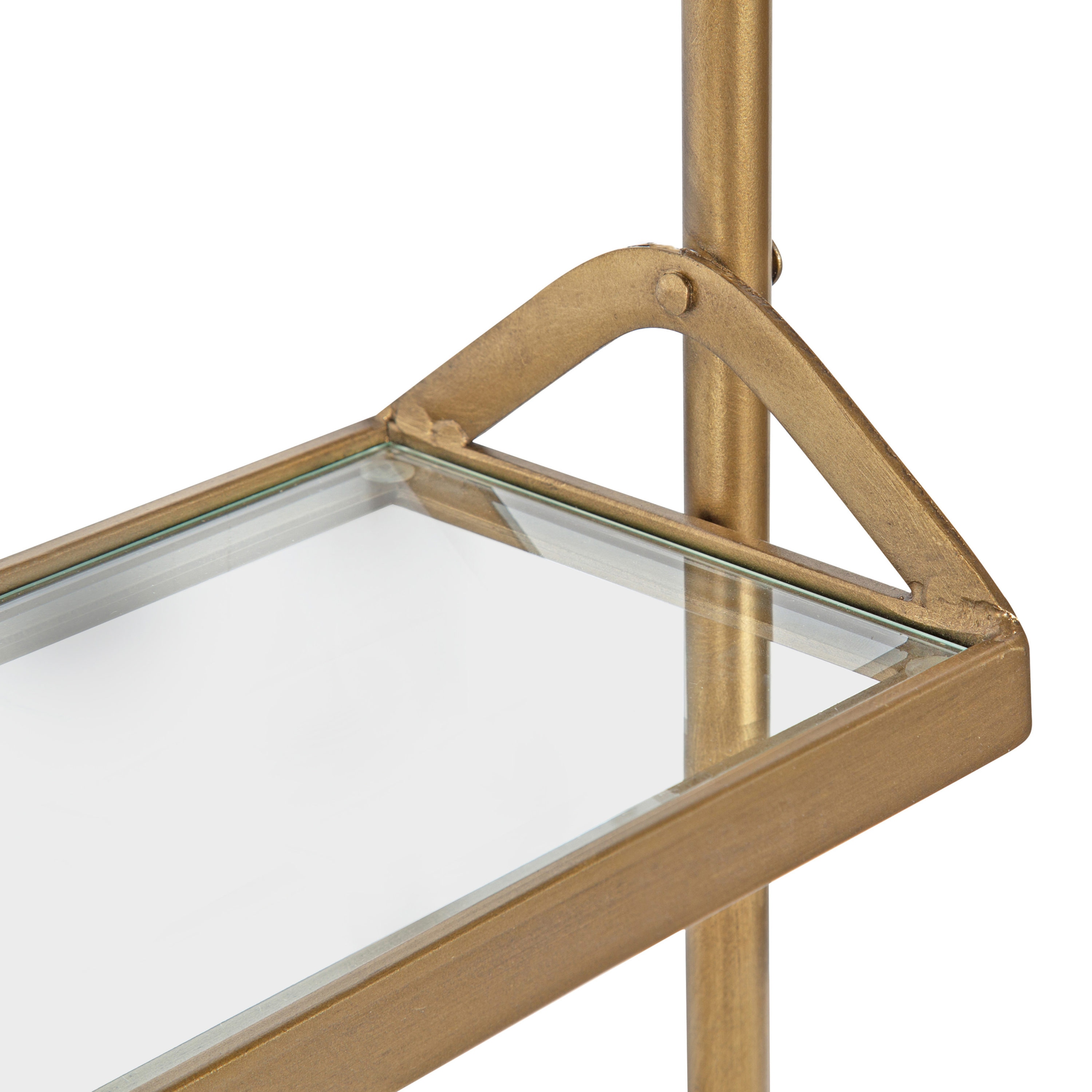 Marit Gold Luxe 28" Floating Wall Shelf with Glass Tiers