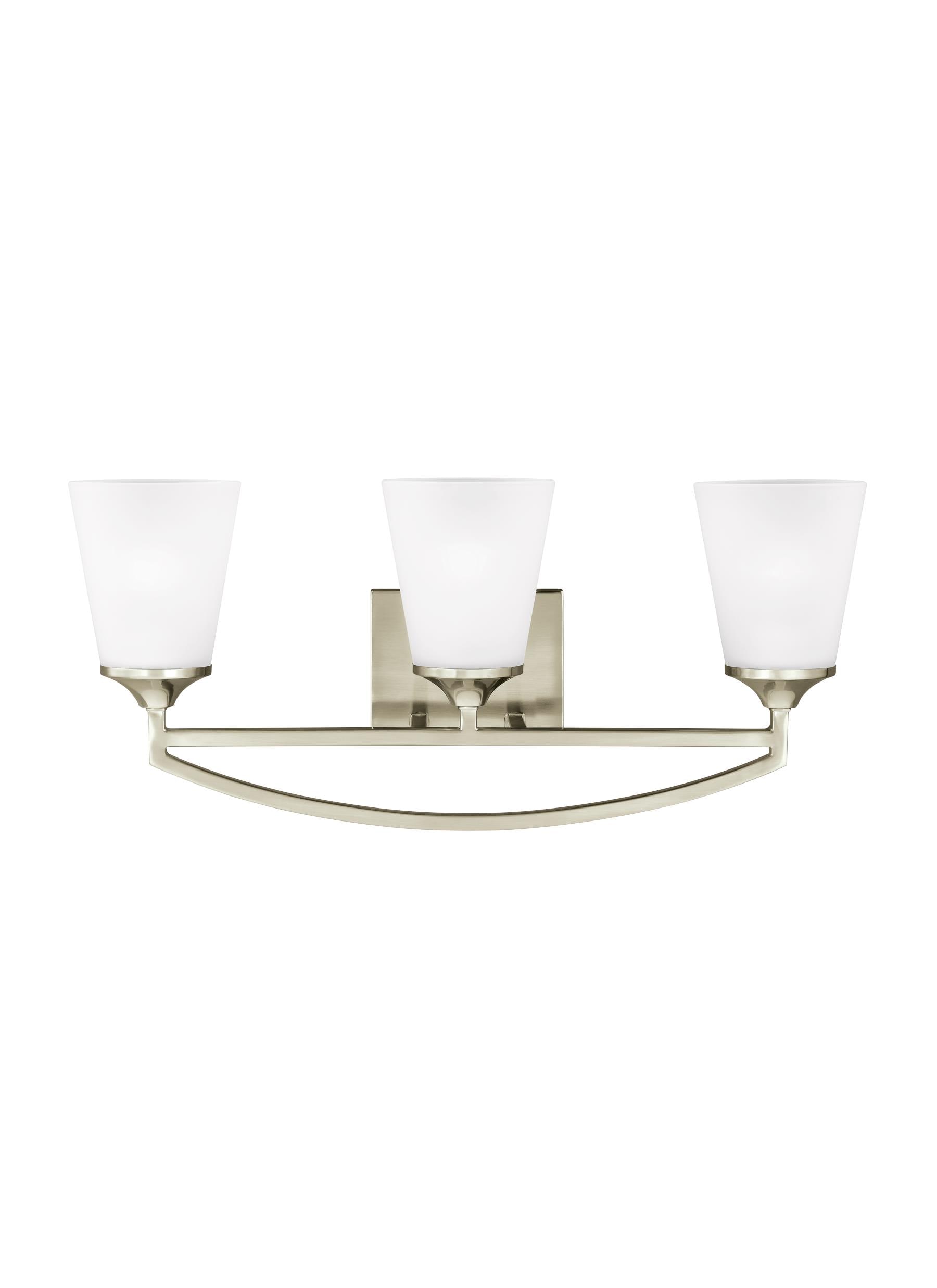 Generation Lighting 4424503EN3-962 Hanford 23.9375-in 3 -Light Brushed Nickel Transitional Vanity light