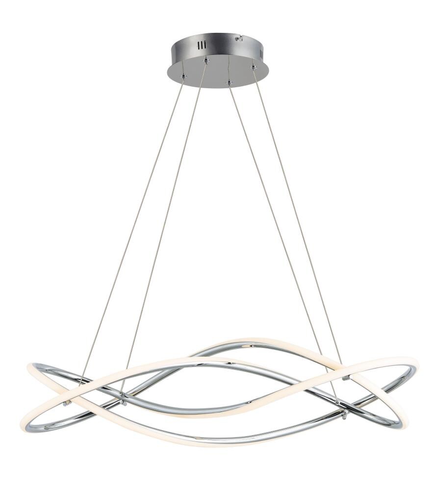 chrome geometric pendant light