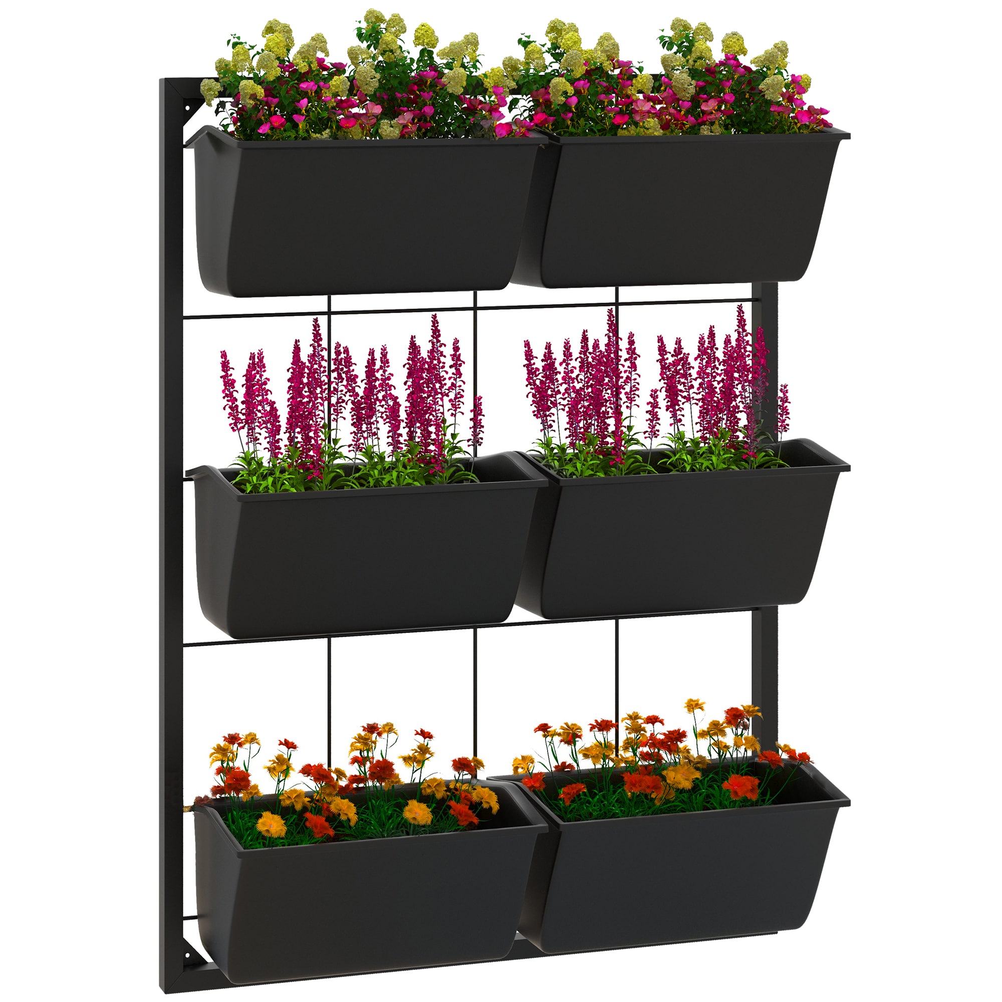 Damerin W269RA 5.5-in W x 20.5-in L x 26-in H Black Powder-coated Steel Raised Planter Box