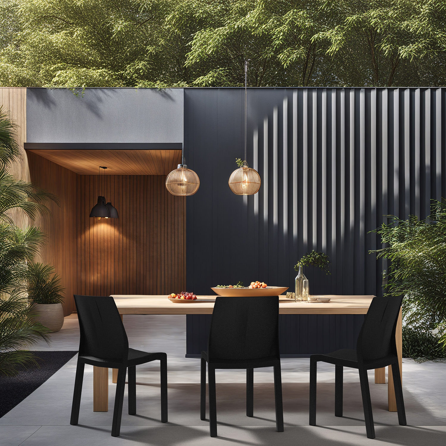 World Rug Gallery YU8055BLACK2 Patio-Chairs - View #2