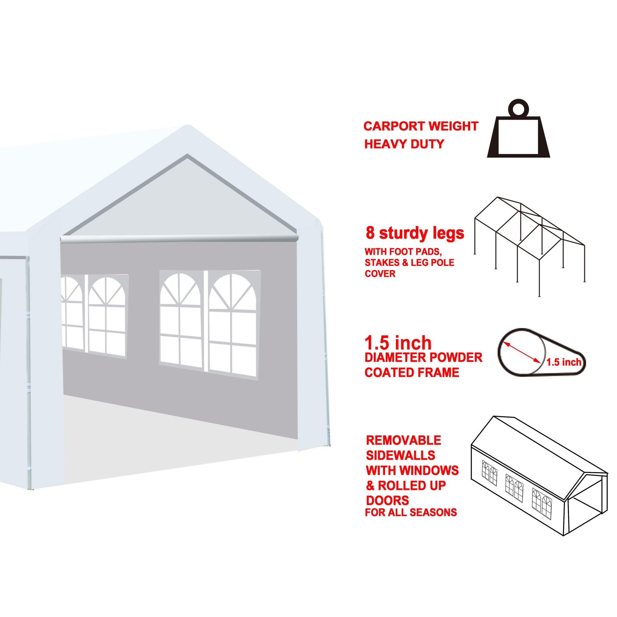 Wooakway FXLS0607-604B92 Carport-Covers - View #6