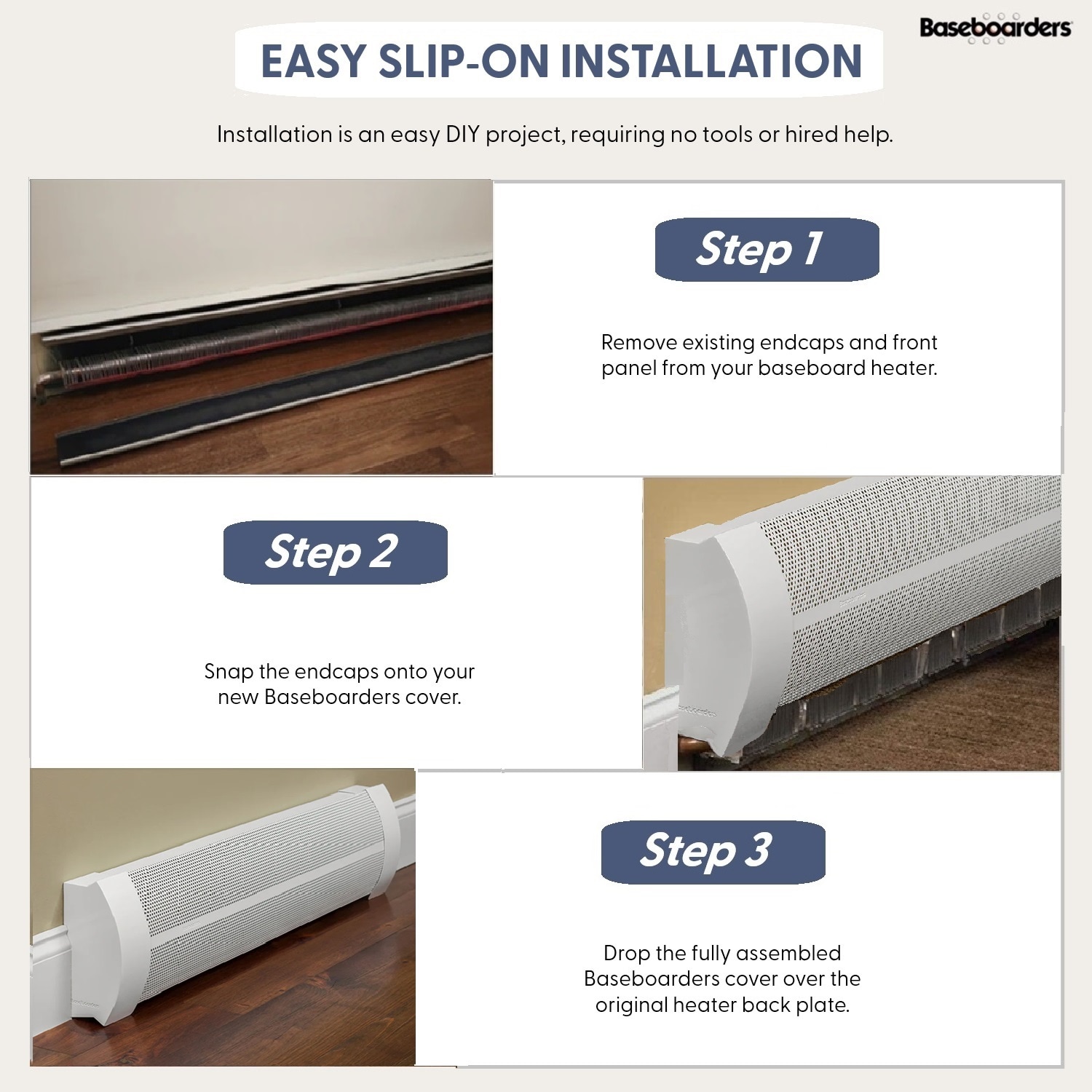 Baseboarders BA001-24-SET-WH Baseboard-Heater-Covers - View #4