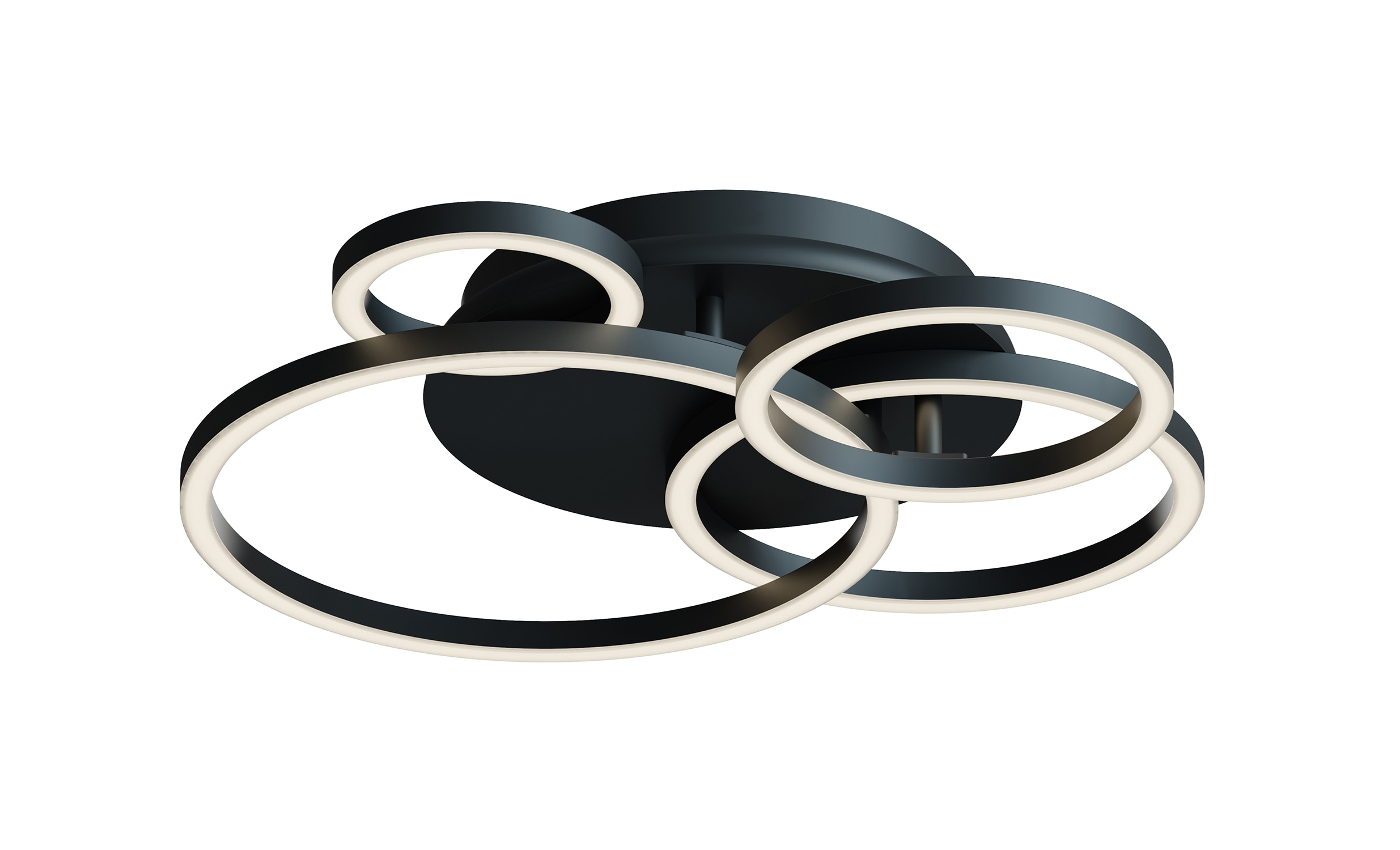 AFX ORBF18LAJD1BK Orbit 4 -Light 24-in Antique Brass Indoor/Outdoor Integrated LED Semi Flush Mount Light