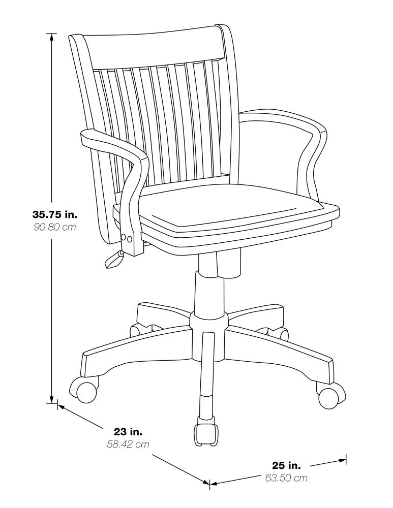 Deluxe Wood Banker's Chair Padded Seat with Base Black - OSP Home  Furnishings