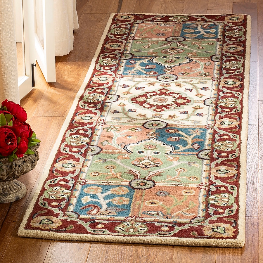 Safavieh Heritage Navi 2 x 6 Multi/Red Indoor Floral/Botanical Oriental Handcrafted Runner Safavieh Heritage Navi 2 x 6 Multi/Red Indoor Floral/Botanical Oriental Handcrafted Runner