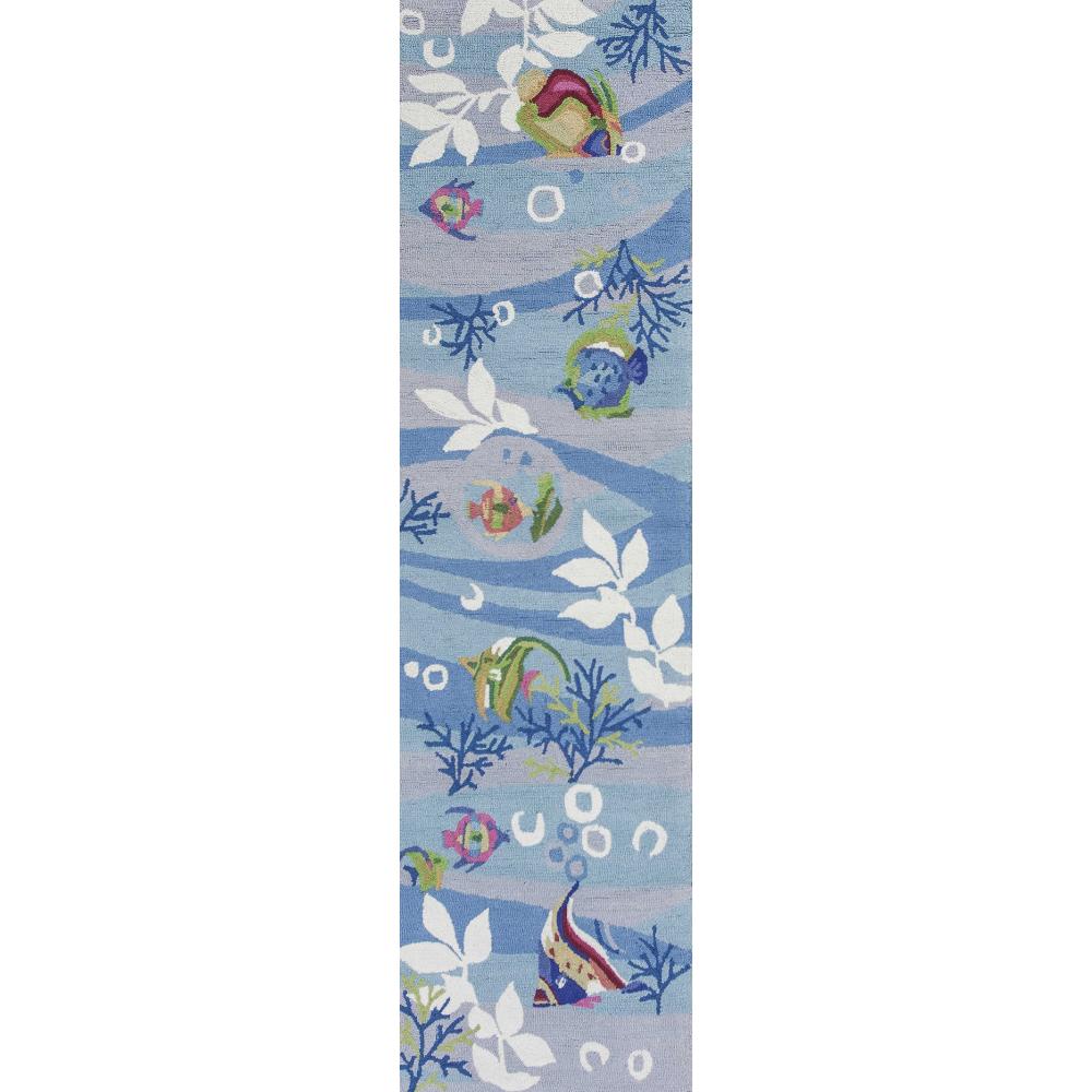HomeRoots 353708 Bernadette 2 X 7 (ft) Blue Indoor Abstract Runner Rug