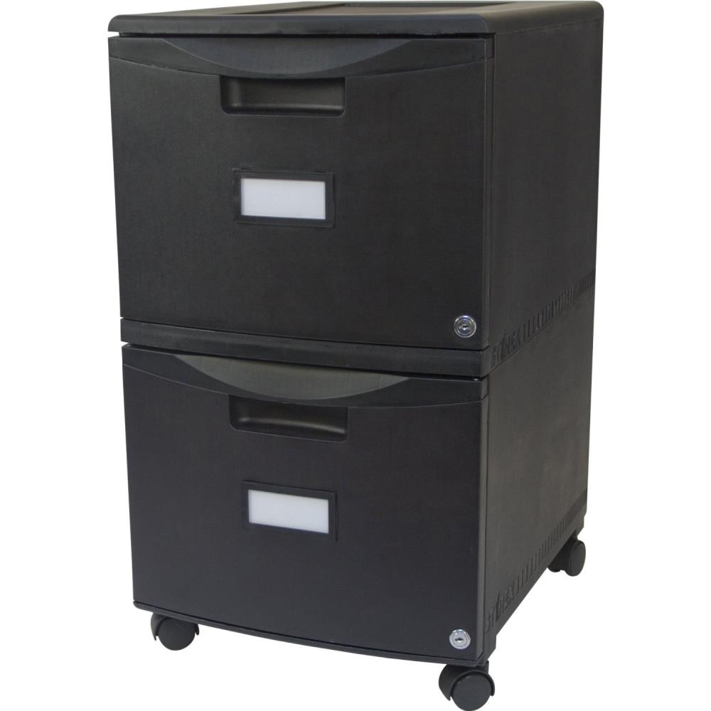 Gray/Gray Storex 2-Drawer Mobile File Cabinet With Lock and Casters Legal/Letter