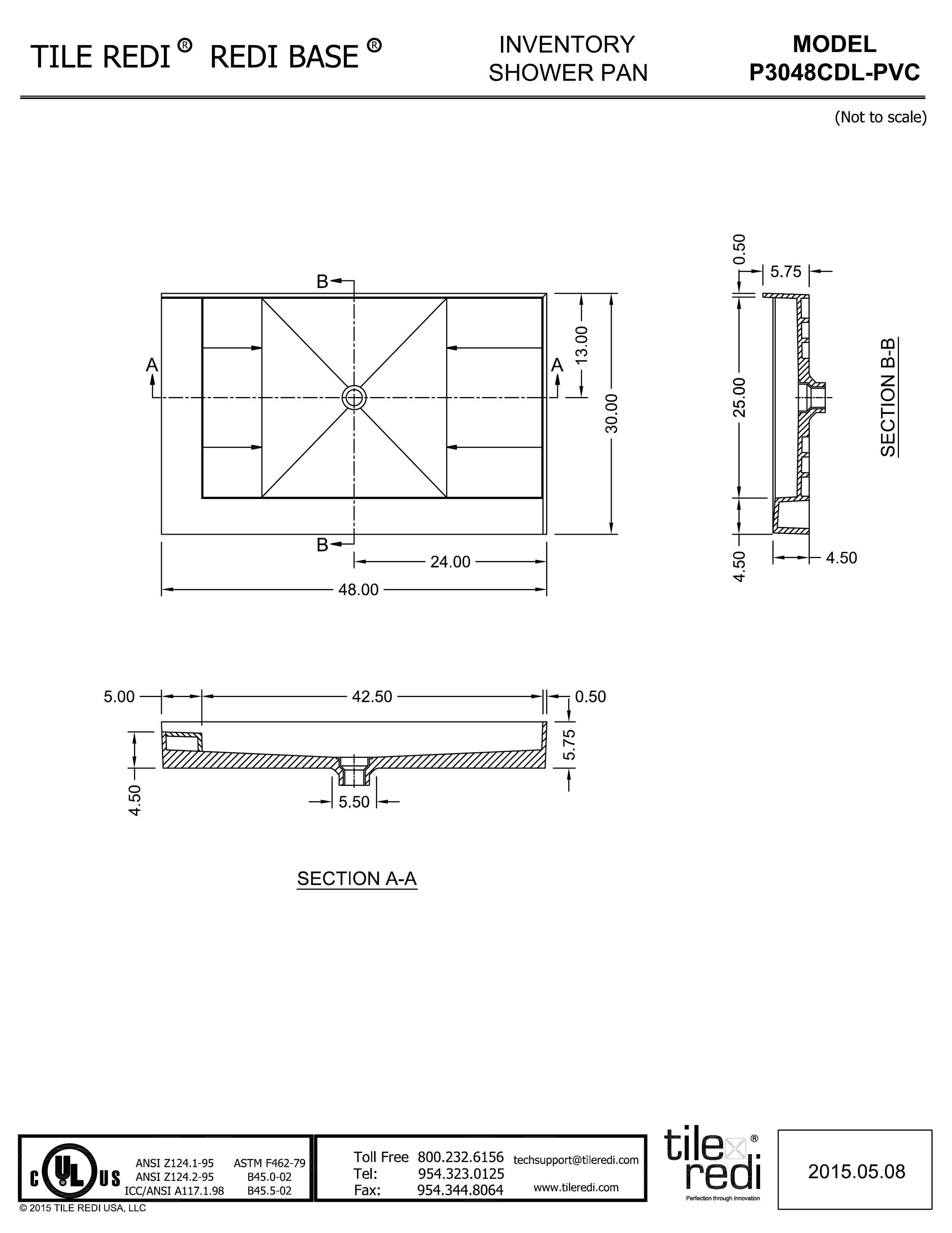 Tile Redi P3048CDL-PVC Shower-Floors - View #9