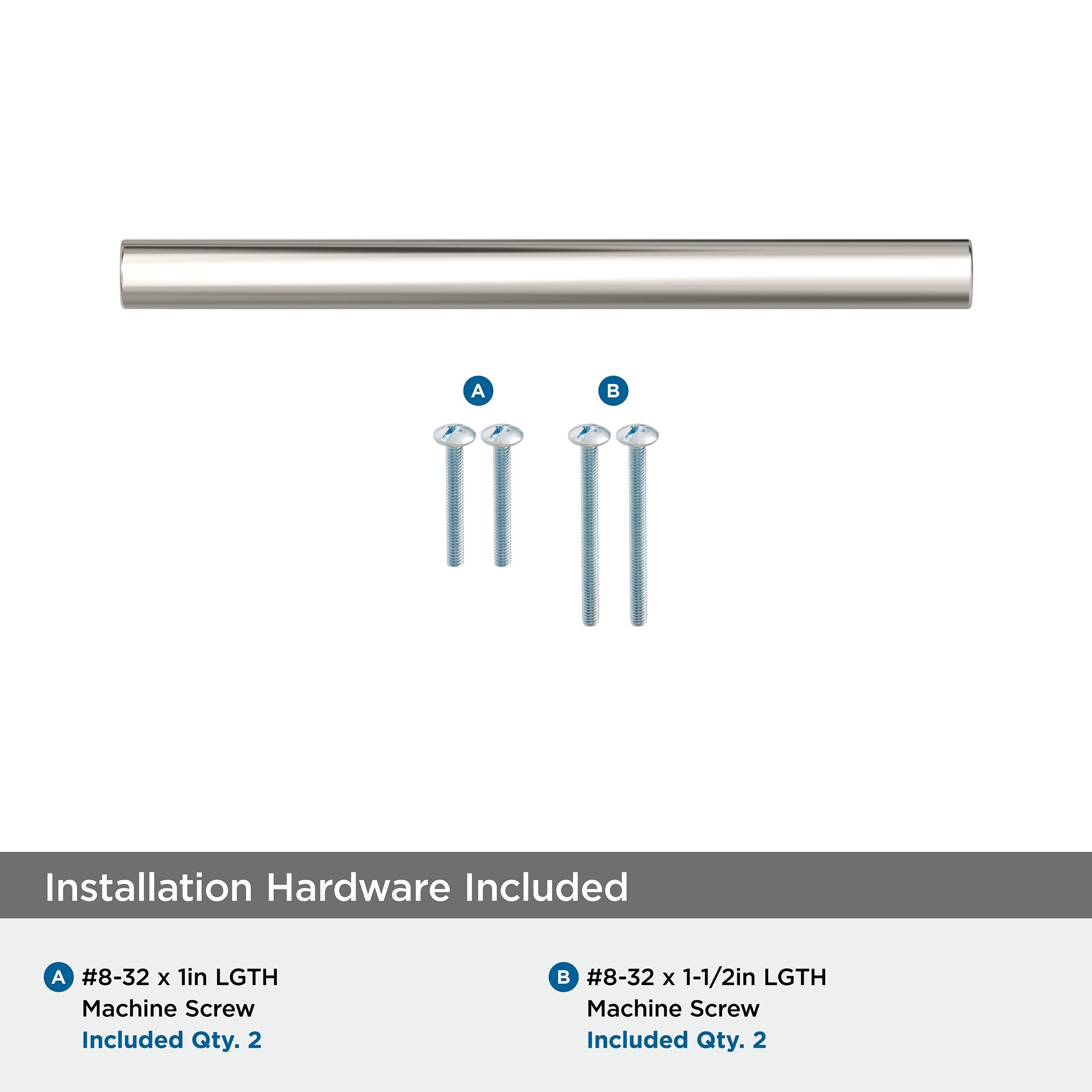 Polished Nickel 5-1/16" Modern Industrial Bar Pull