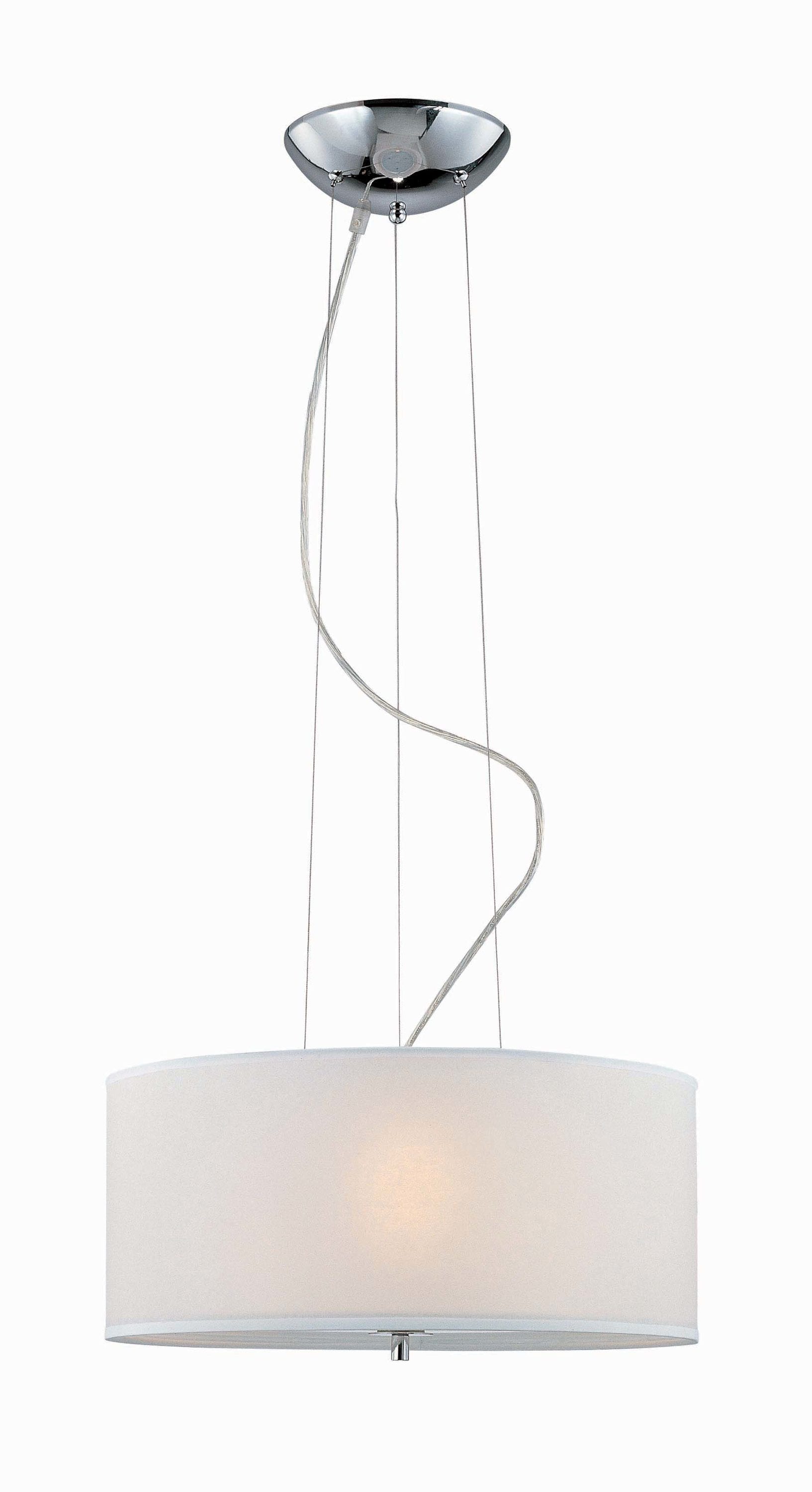 Lite Source LS-19148 Olwen 3-Light Chrome Craftsman Drum Hanging Pendant Light