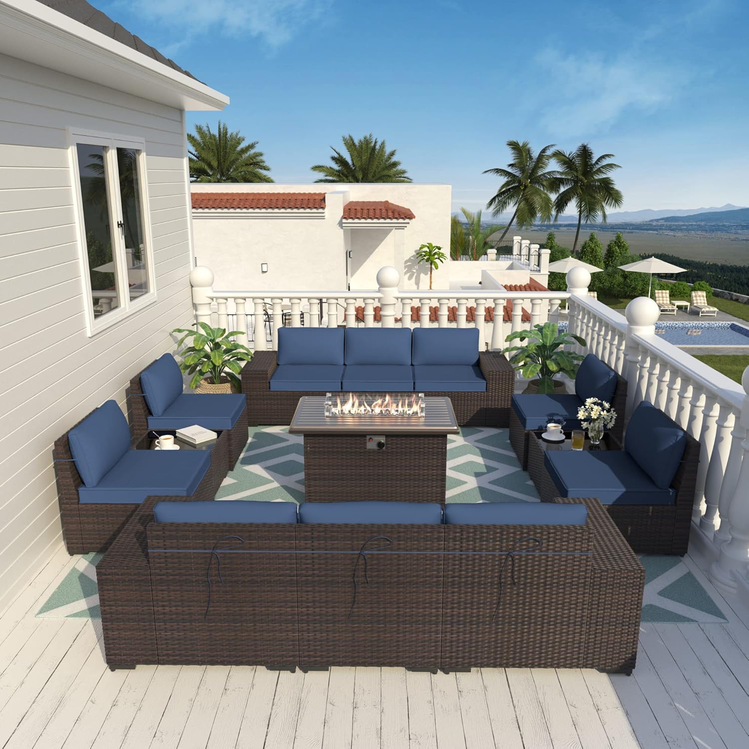 ALAULM LS-12PCS+FP-NAVY Patio-Conversation-Sets - View #2