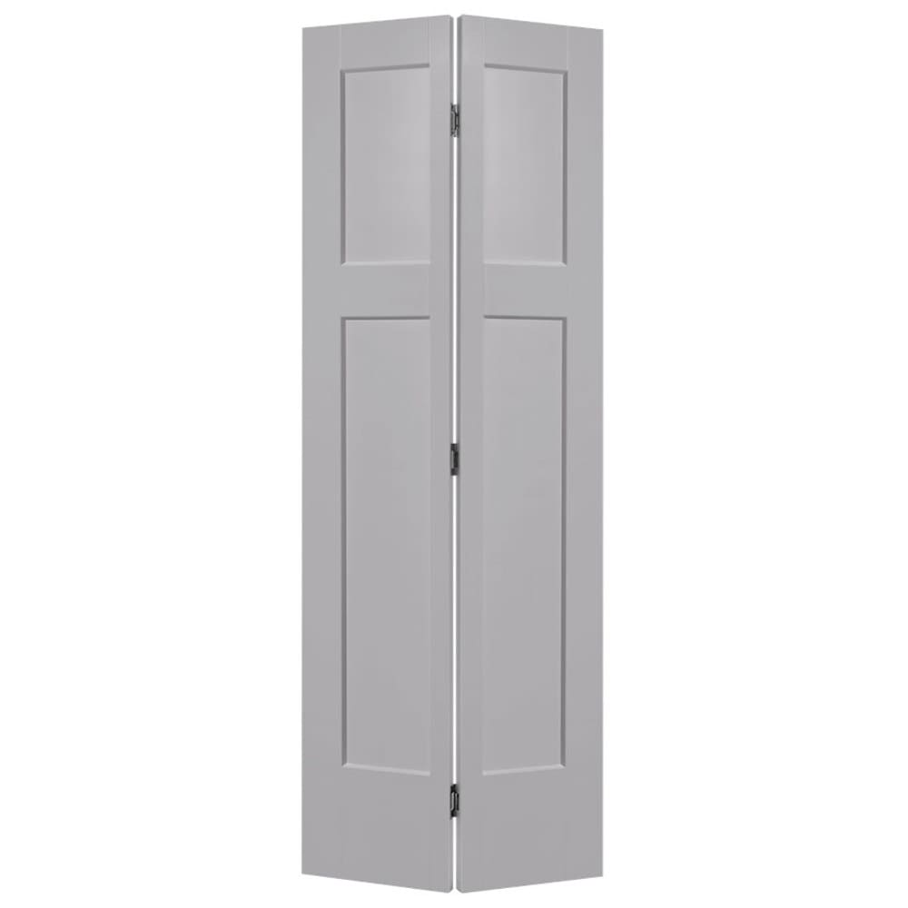 Masonite 803645 Winslow 30-in x 80-in Driftwood 3-panel craftsman Smooth Hollow core Prefinished Molded composite Closet Bifold Door ( Hardware Included )