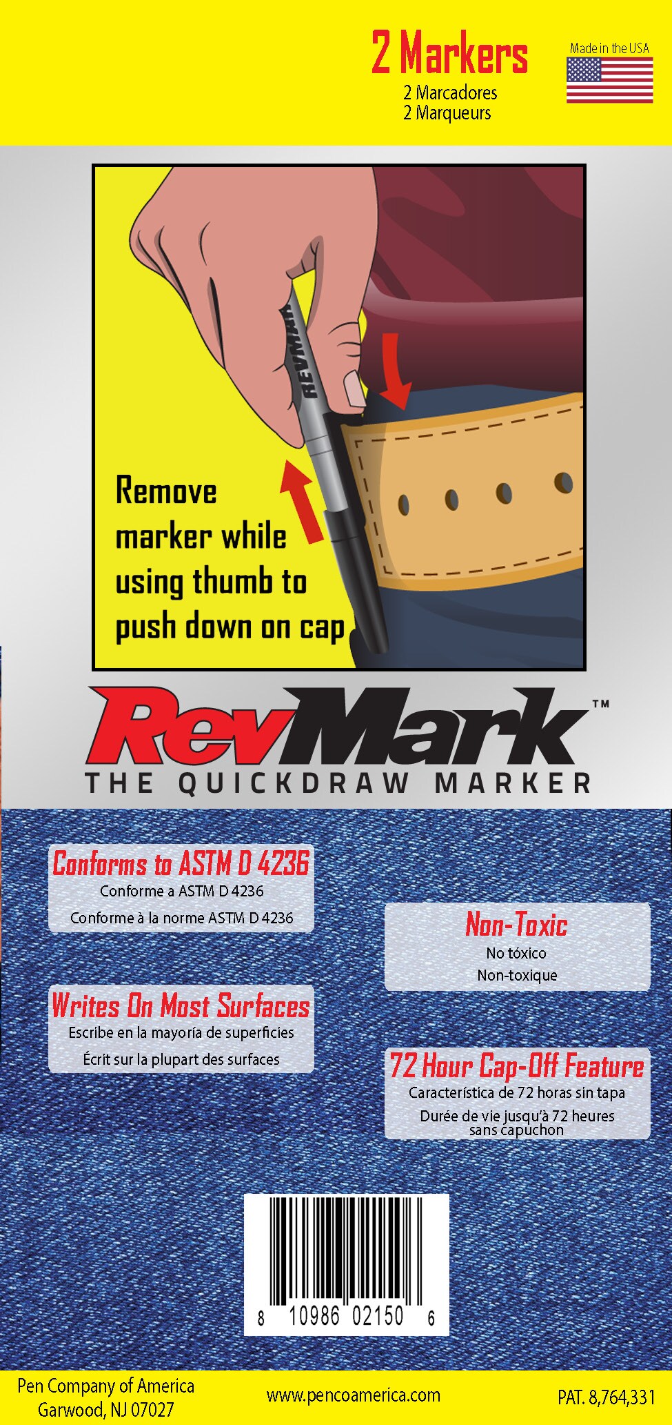 RevMark White Ink Industrial Marker - 12 Pack (Made in The Usa)