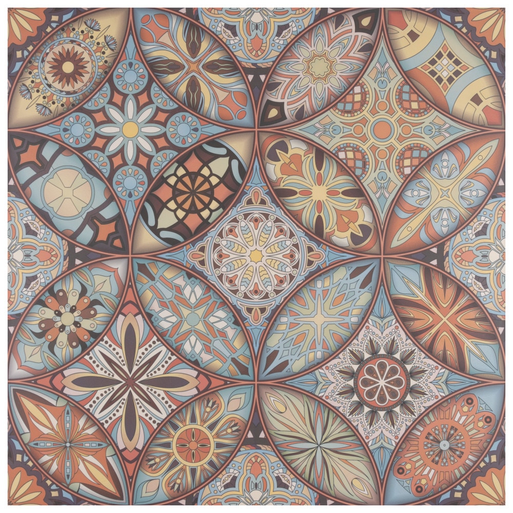 Affinity Tile FIM19TKS Imagine Tapestry Kaleidoscope 19-in x 19-in Matte Porcelain Patterned Floor and Wall Tile (10.56-sq. ft/ Carton)