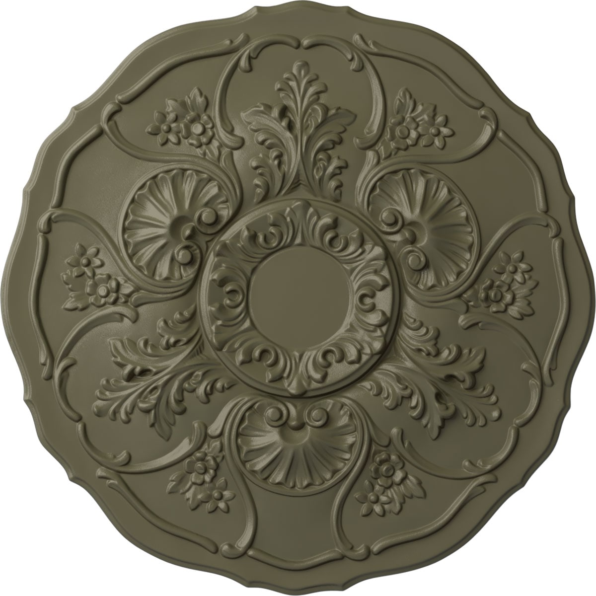 Ekena Millwork CM22CNSSF Cornelia 22.5-in W x 22.5-in L Painted Spartan Stone Polyurethane Whole Ceiling Medallion