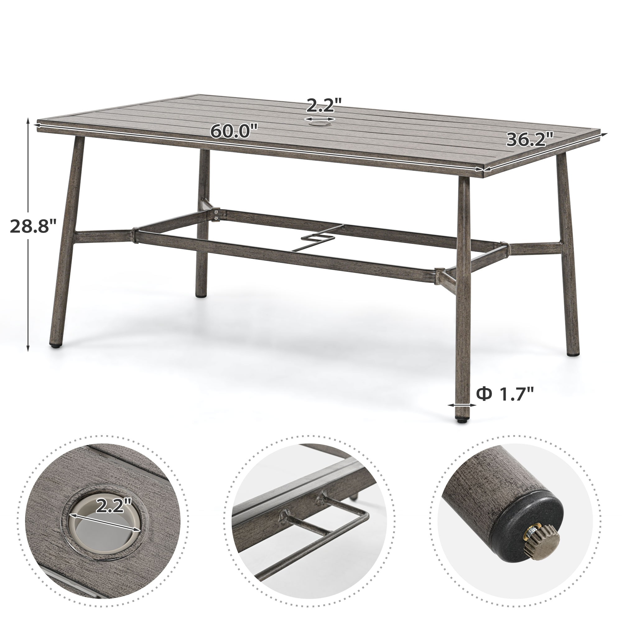  EL-VCZ1-7-GG-B-WL3 Patio-Tables - View #2