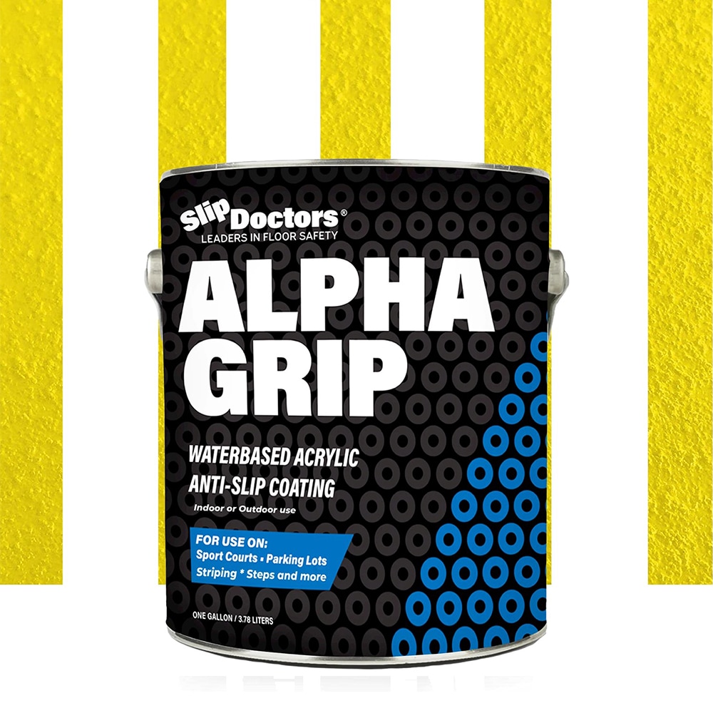 SlipDoctors S-CT-ALPHAYEL1G Alpha Grip Yellow Matte Interior/Exterior Anti-Skid Porch and Floor paint ( 1-gallon )
